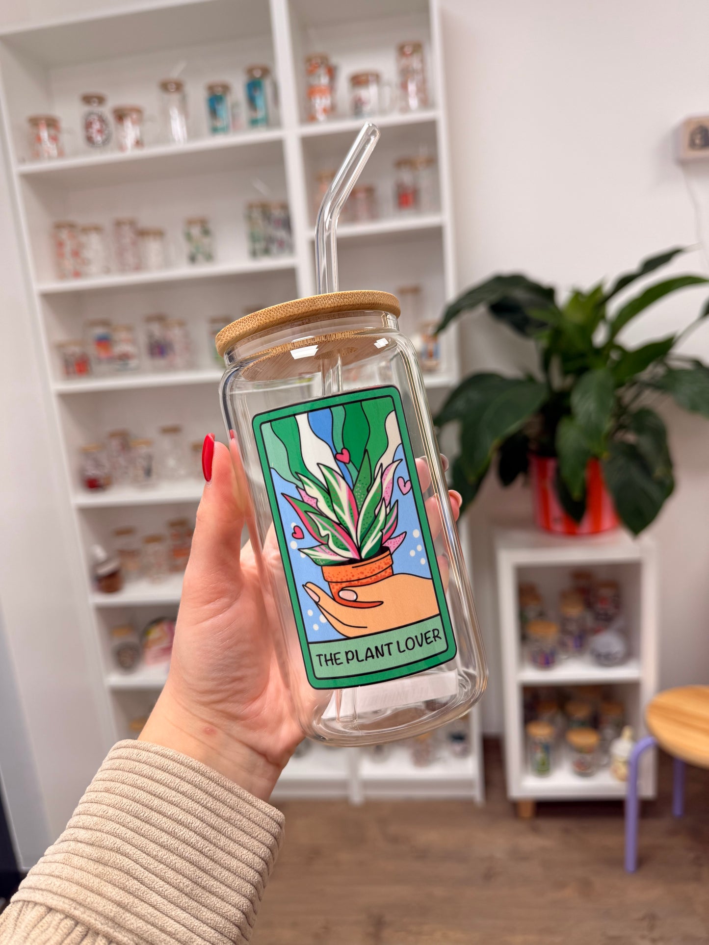 Glass Cup "Plant Lover“ 16oz