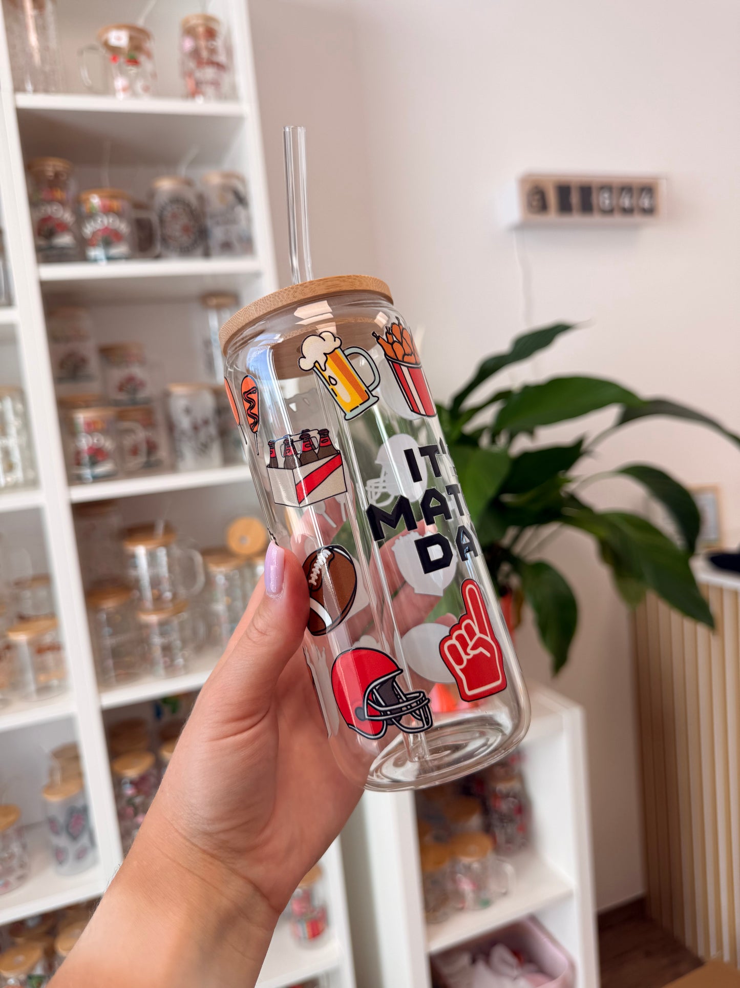 Glass Cup "It's Match Day“ 20oz