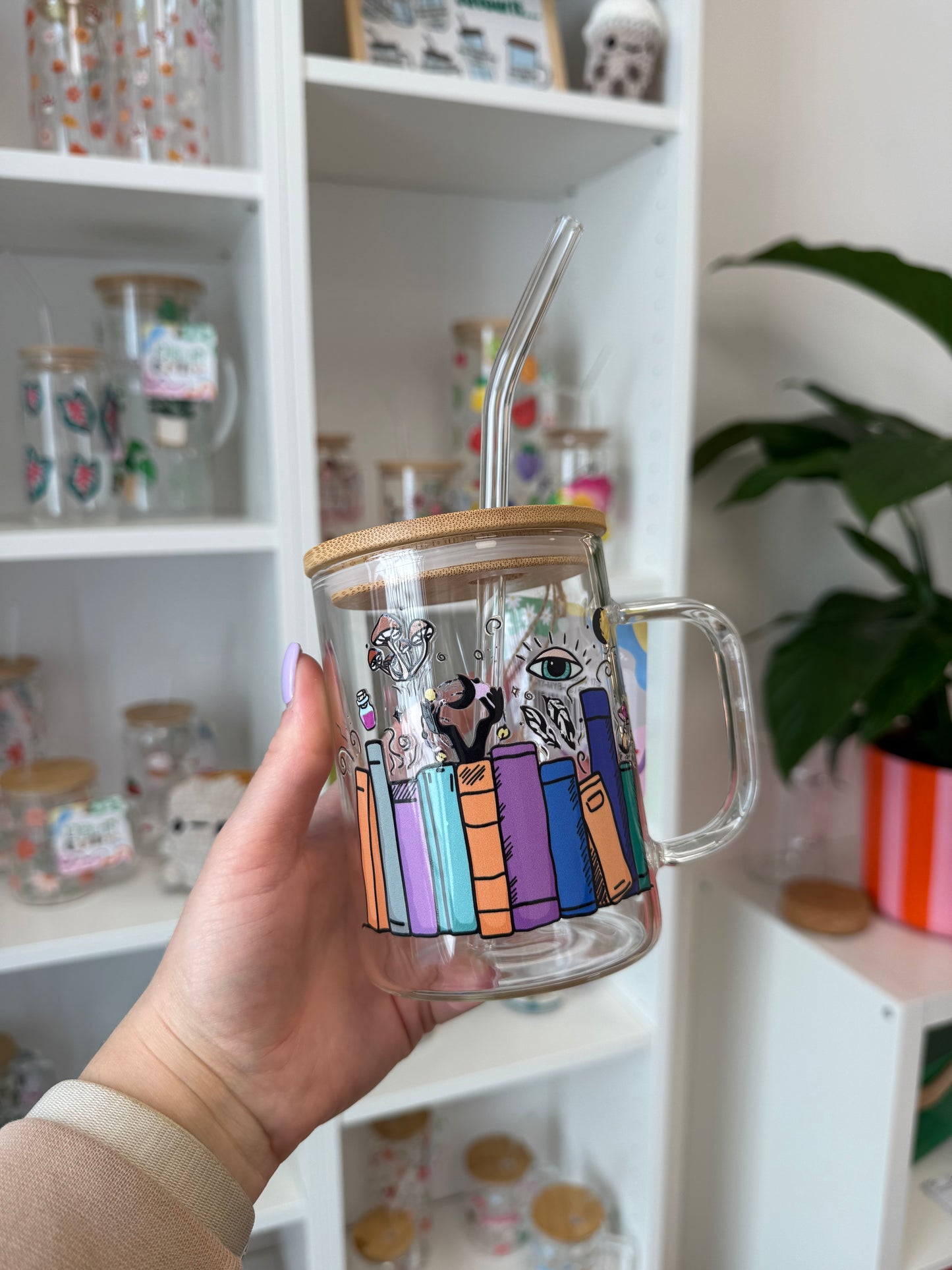 Glass Mug "Mystic Books" 17oz