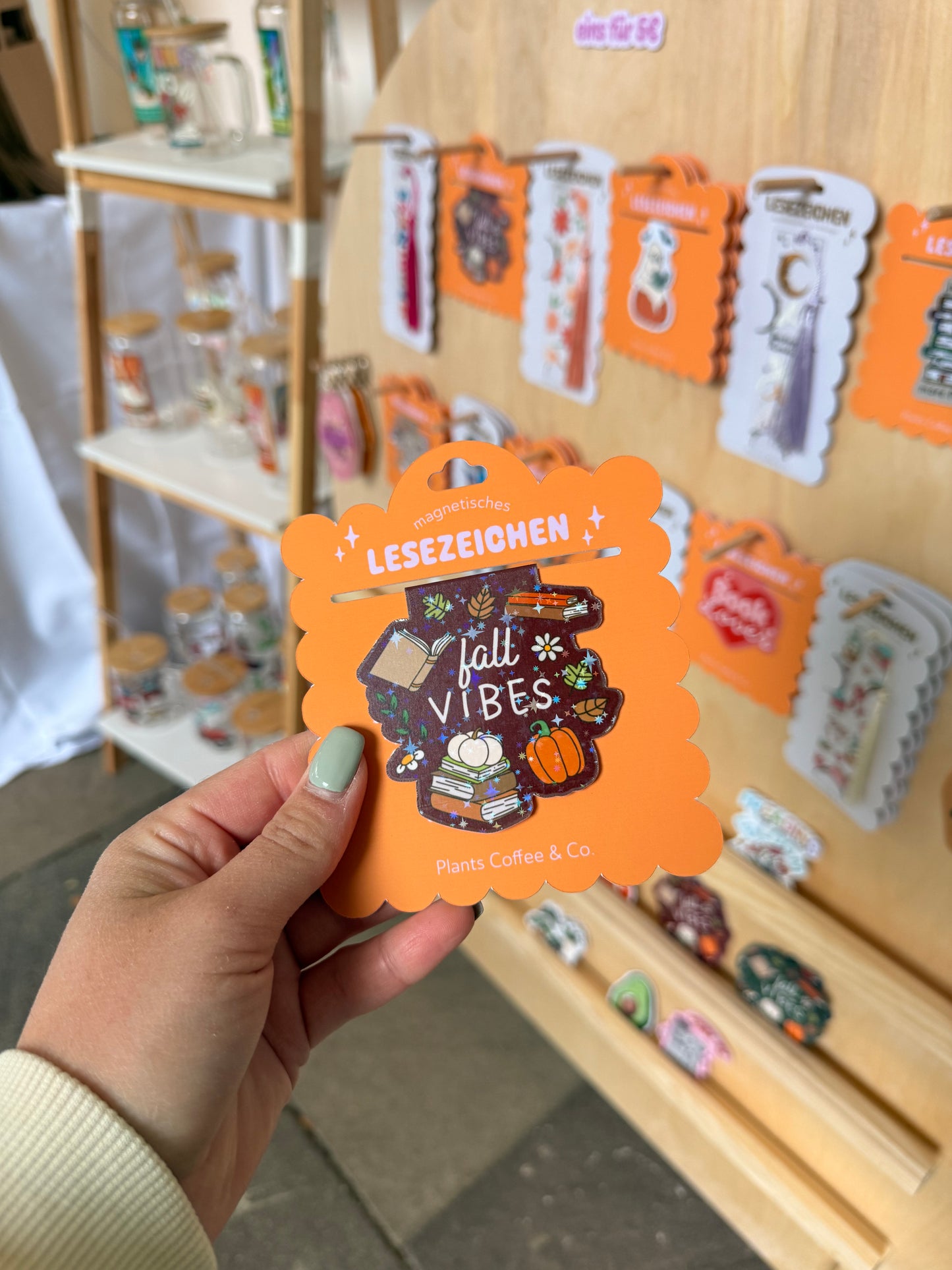 Magnetisches Lesezeichen "Fall Vibes" dunkelrot