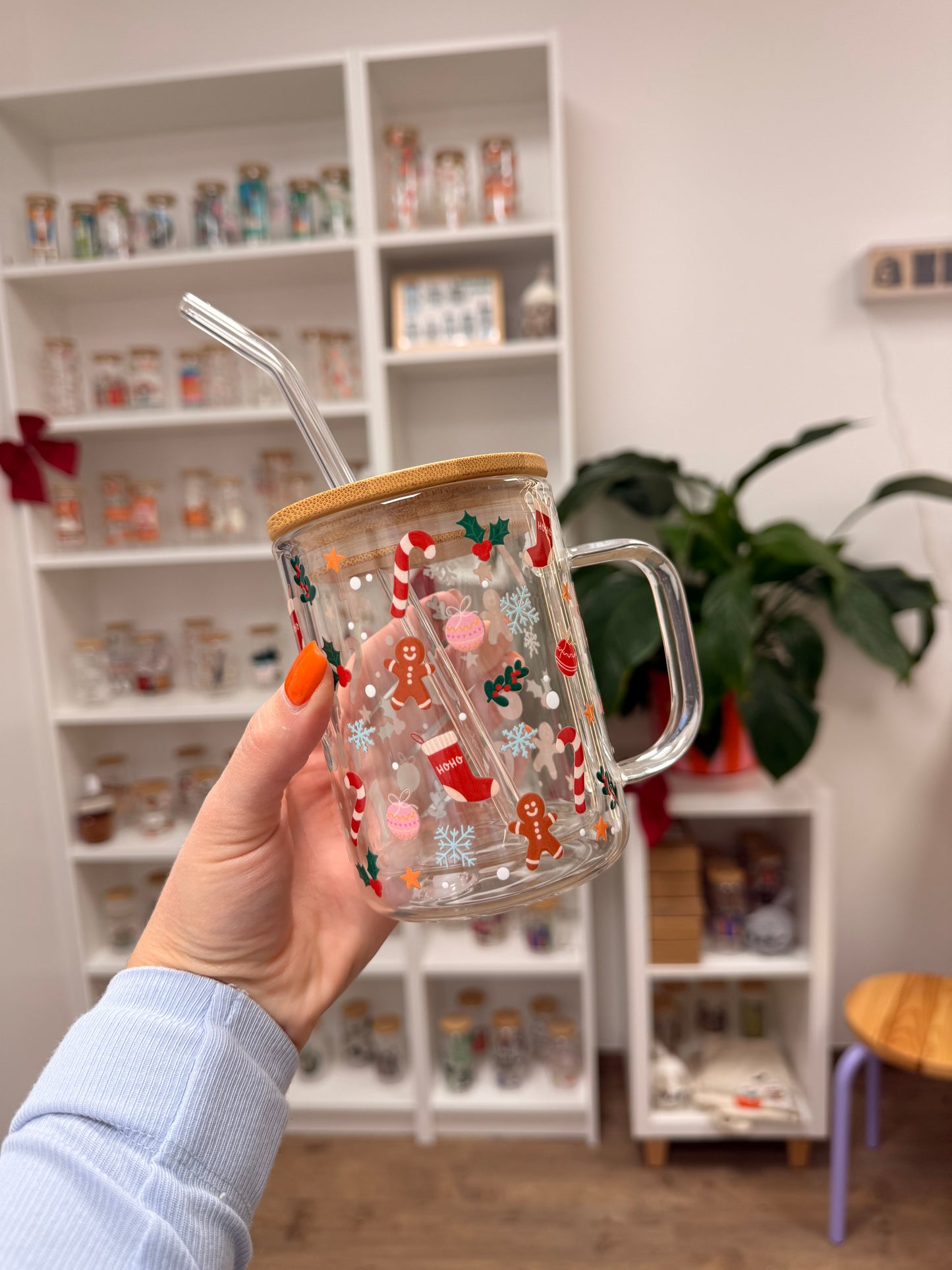 Glass Mug "Christmas Time" doppelwandig 15oz