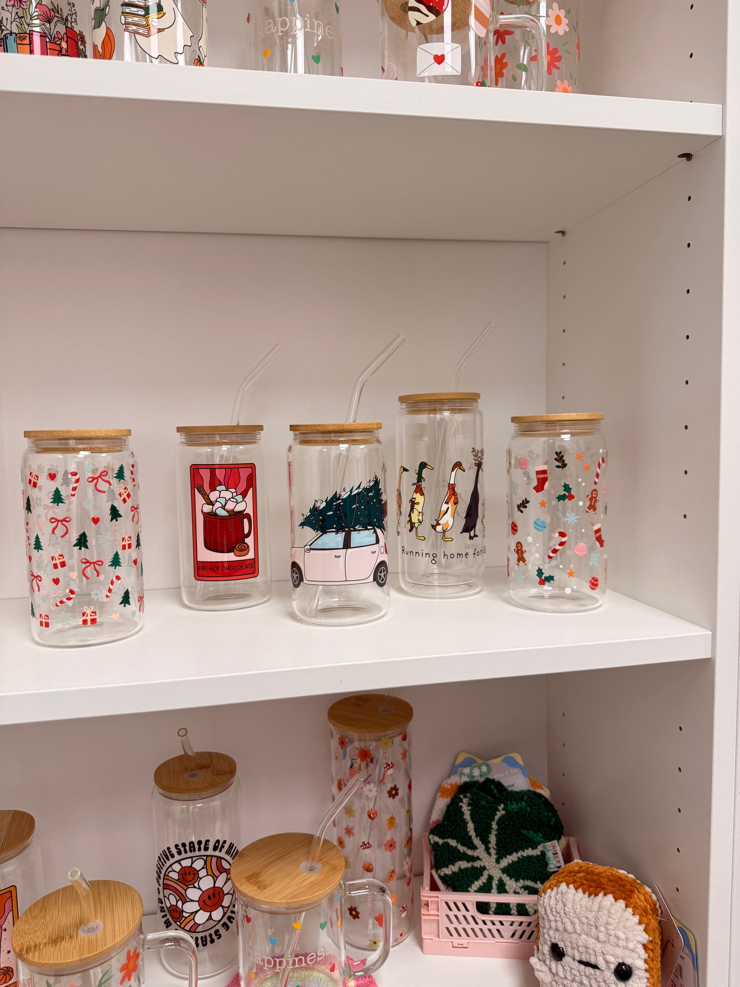 Glass Cup "Christmas Ducks“ doppelwandig 16oz