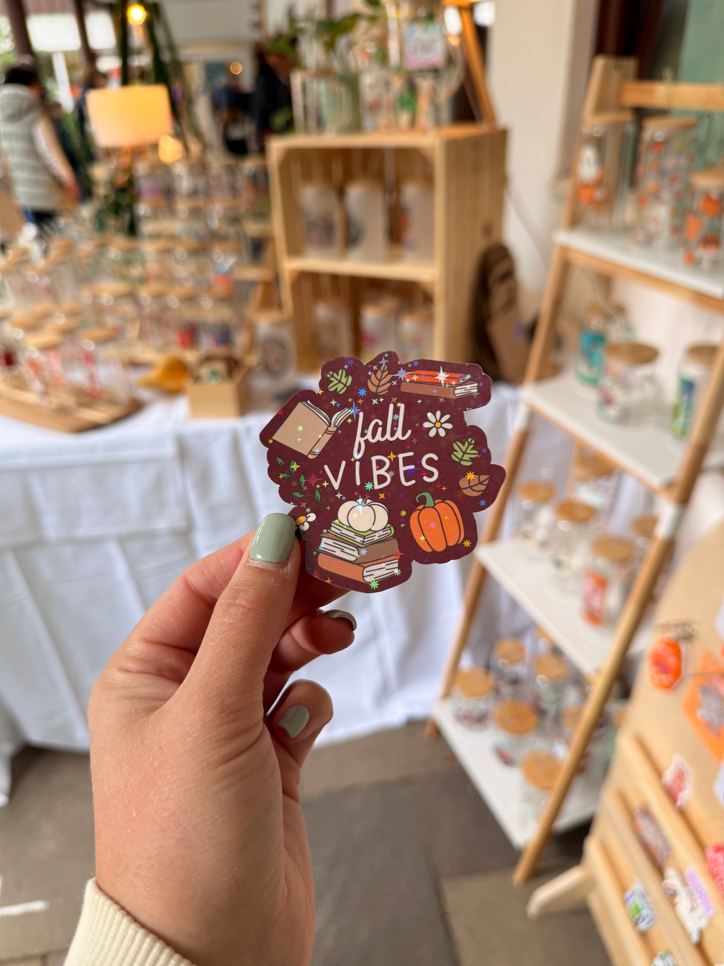 Sticker "Fall Vibes" dunkelrot