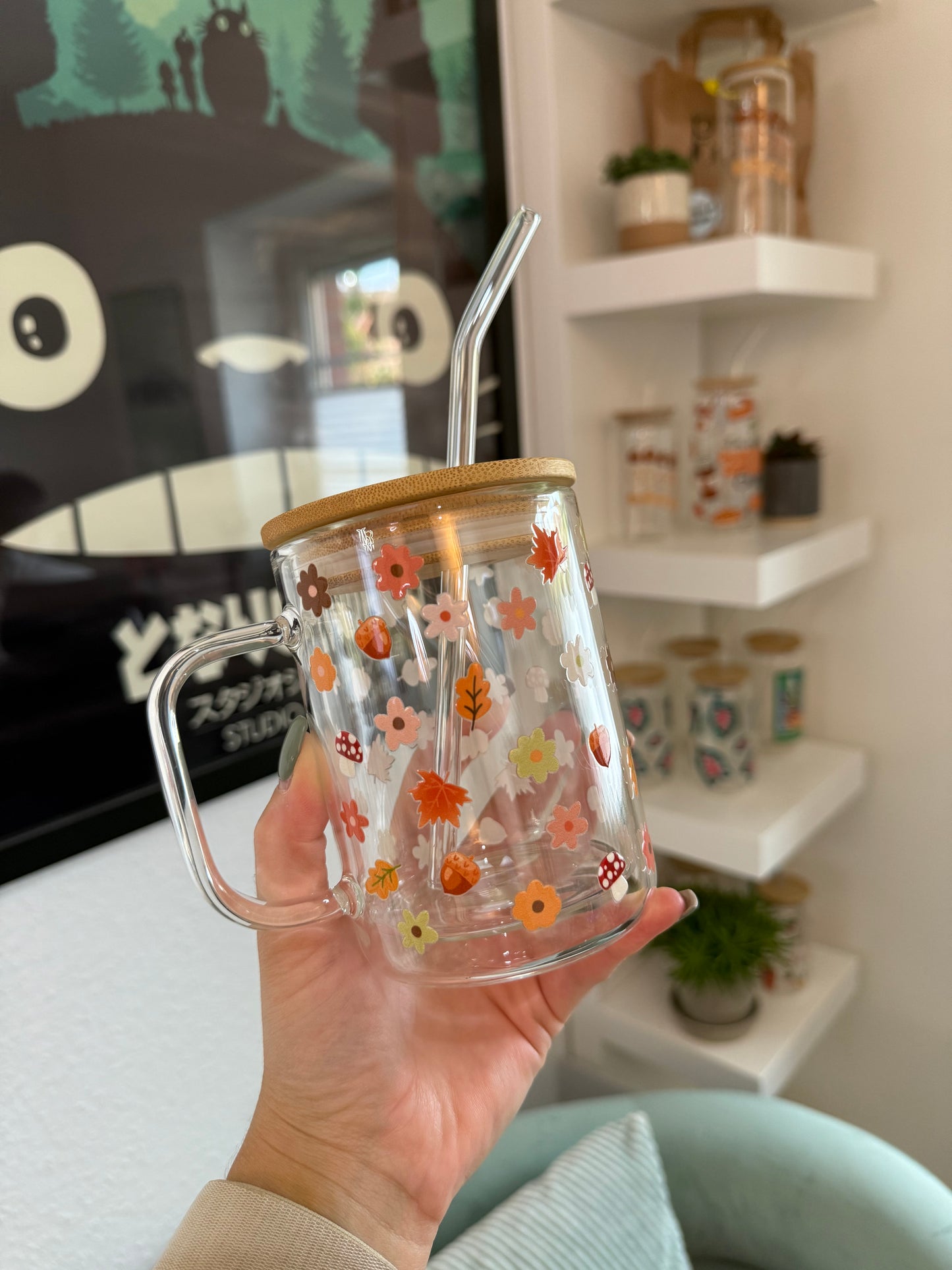 Glass Mug "Fall Vibes" doppelwandig 15oz