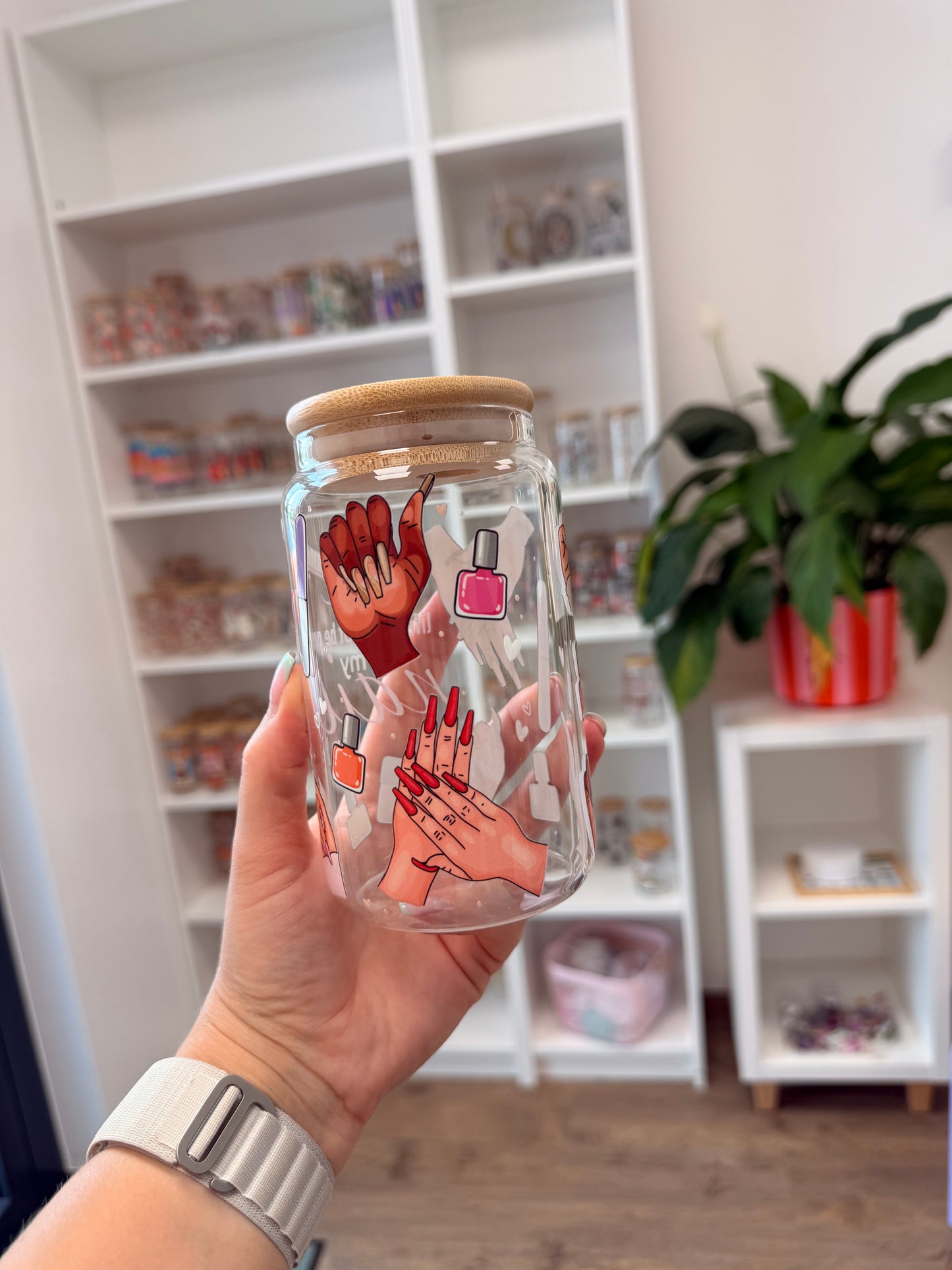 B-Ware* Glass Cup "Perfect Nails“ 16oz