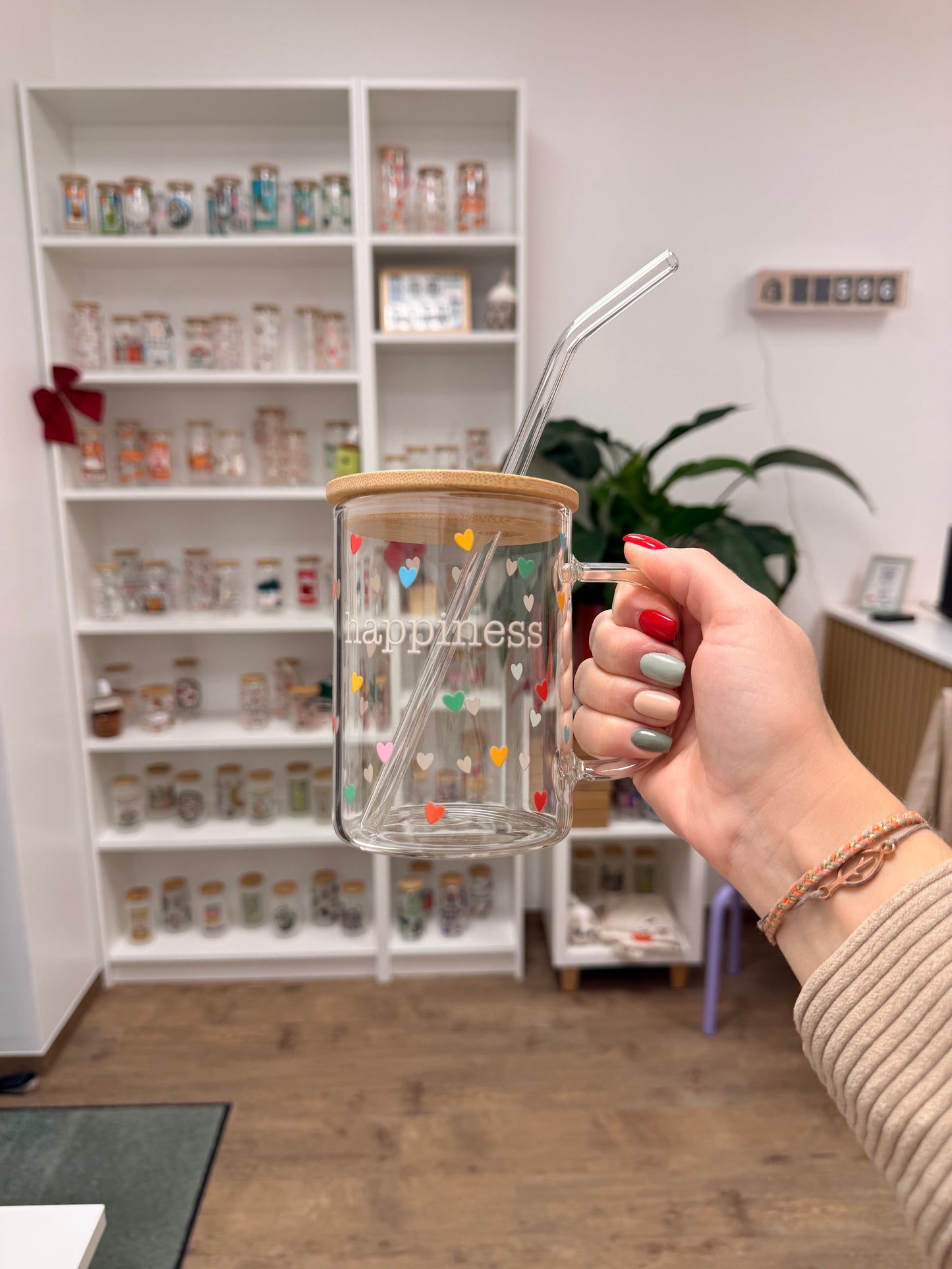 Glass Mug "Happiness" 17oz