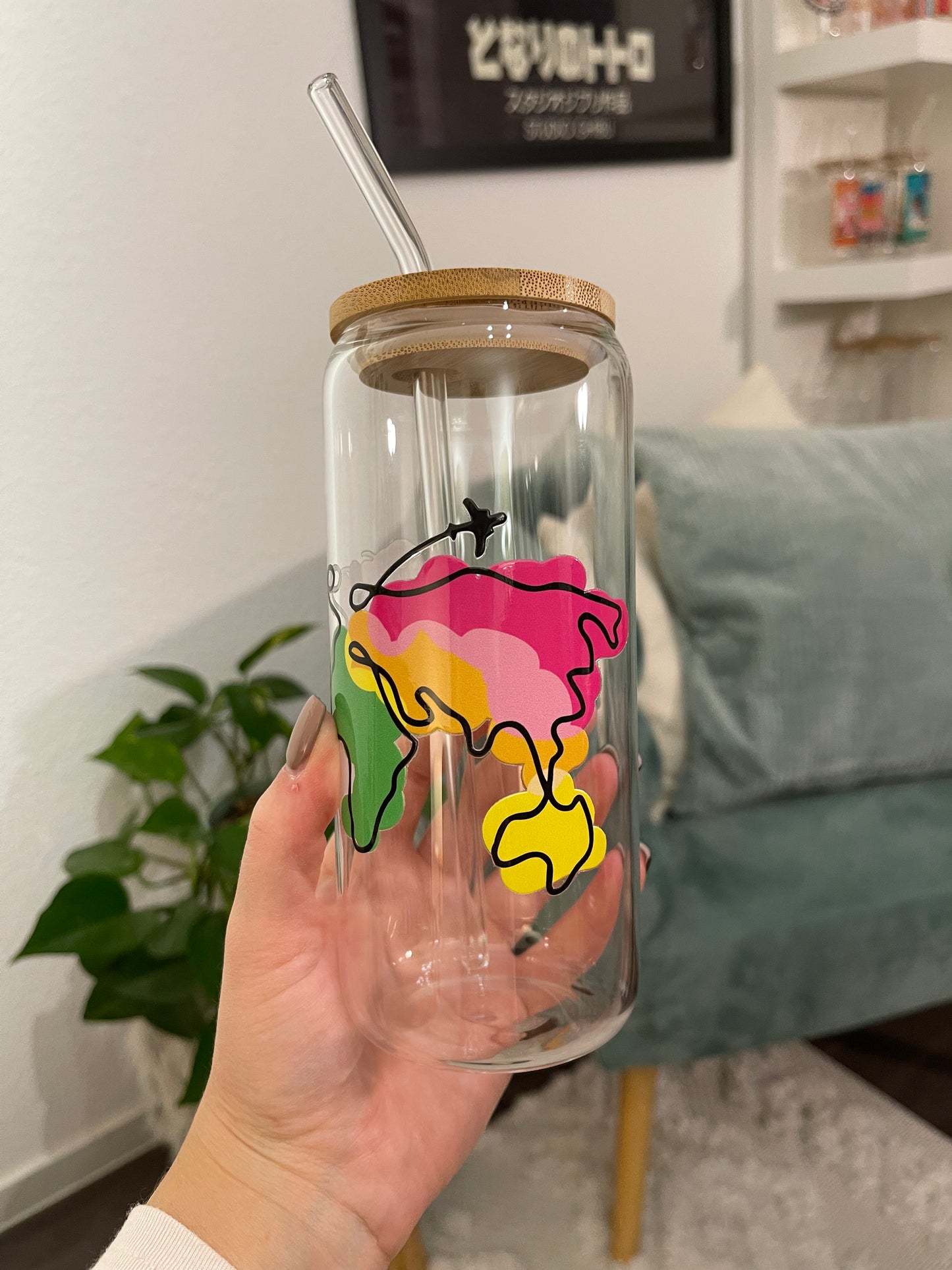 Glass Cup "Coloured World“ 20oz