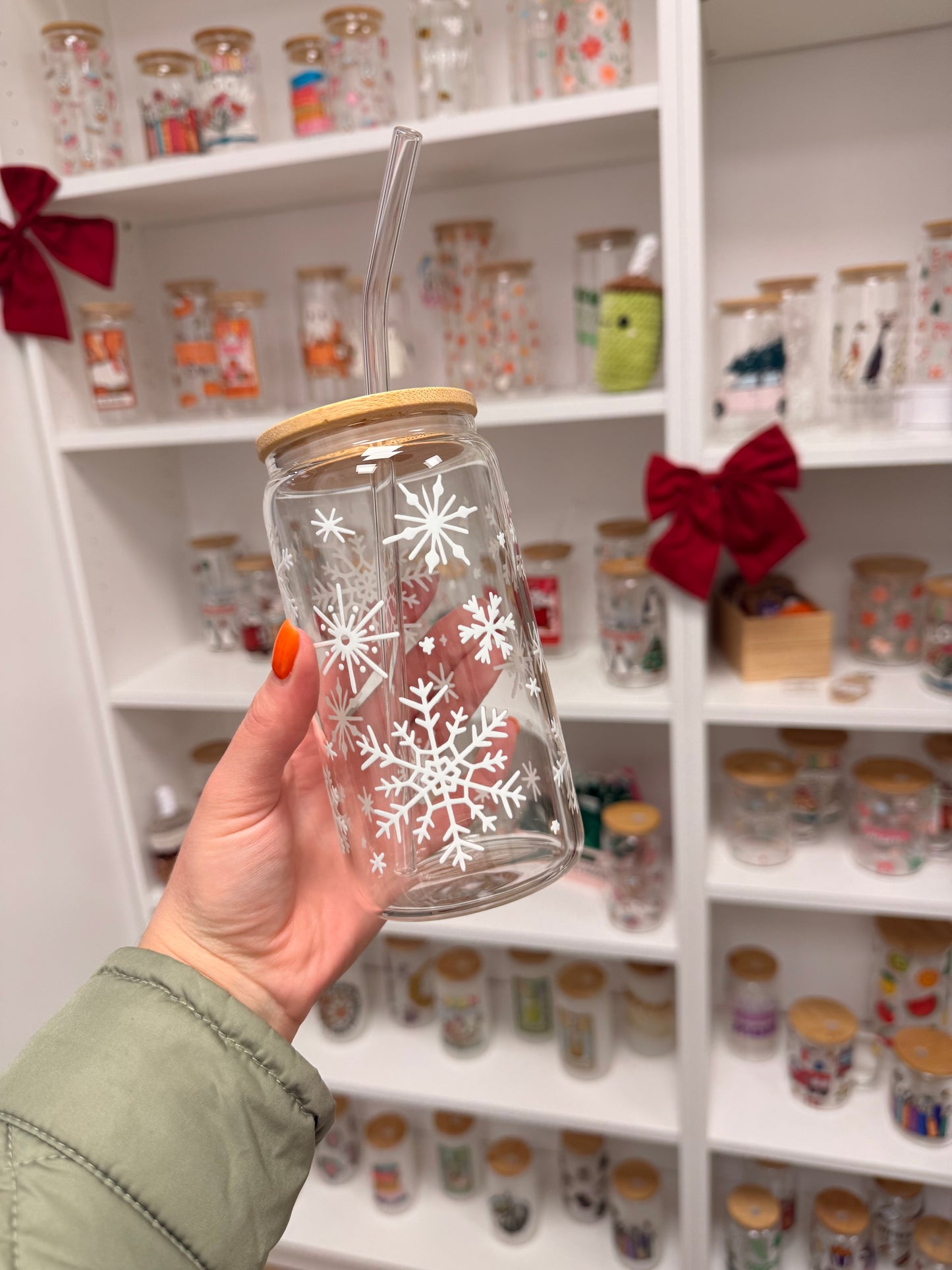 Glass Cup "snowflake“ 16oz