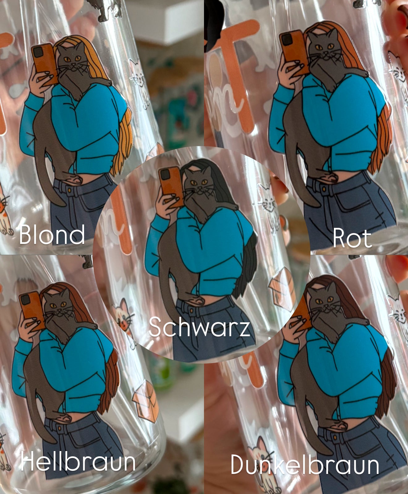 Glass Cup "Catmom" 20oz