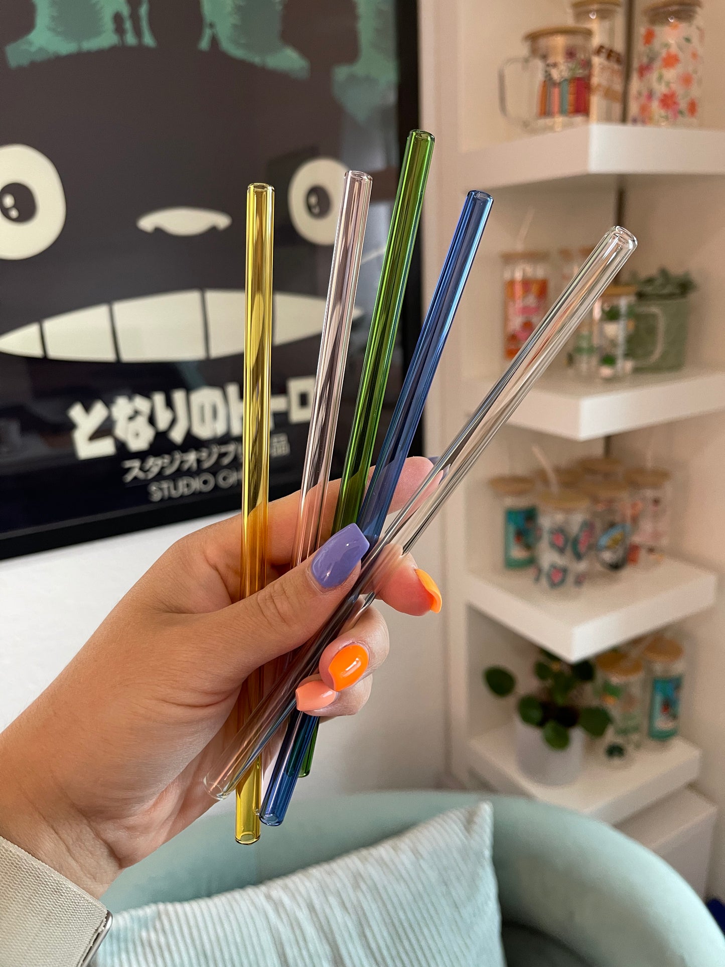 Glas Strohhalm gelb 1 Stück