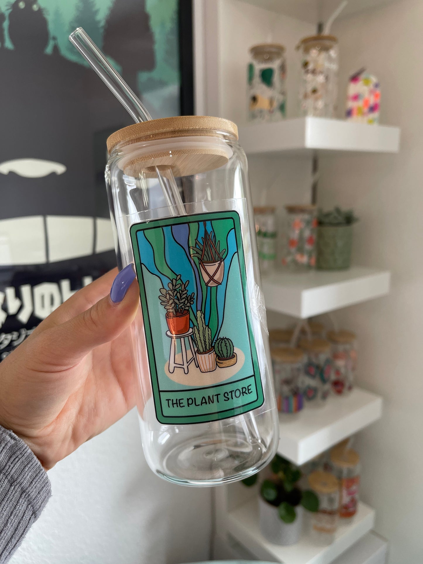 Glass Cup "Plant store“ 20oz