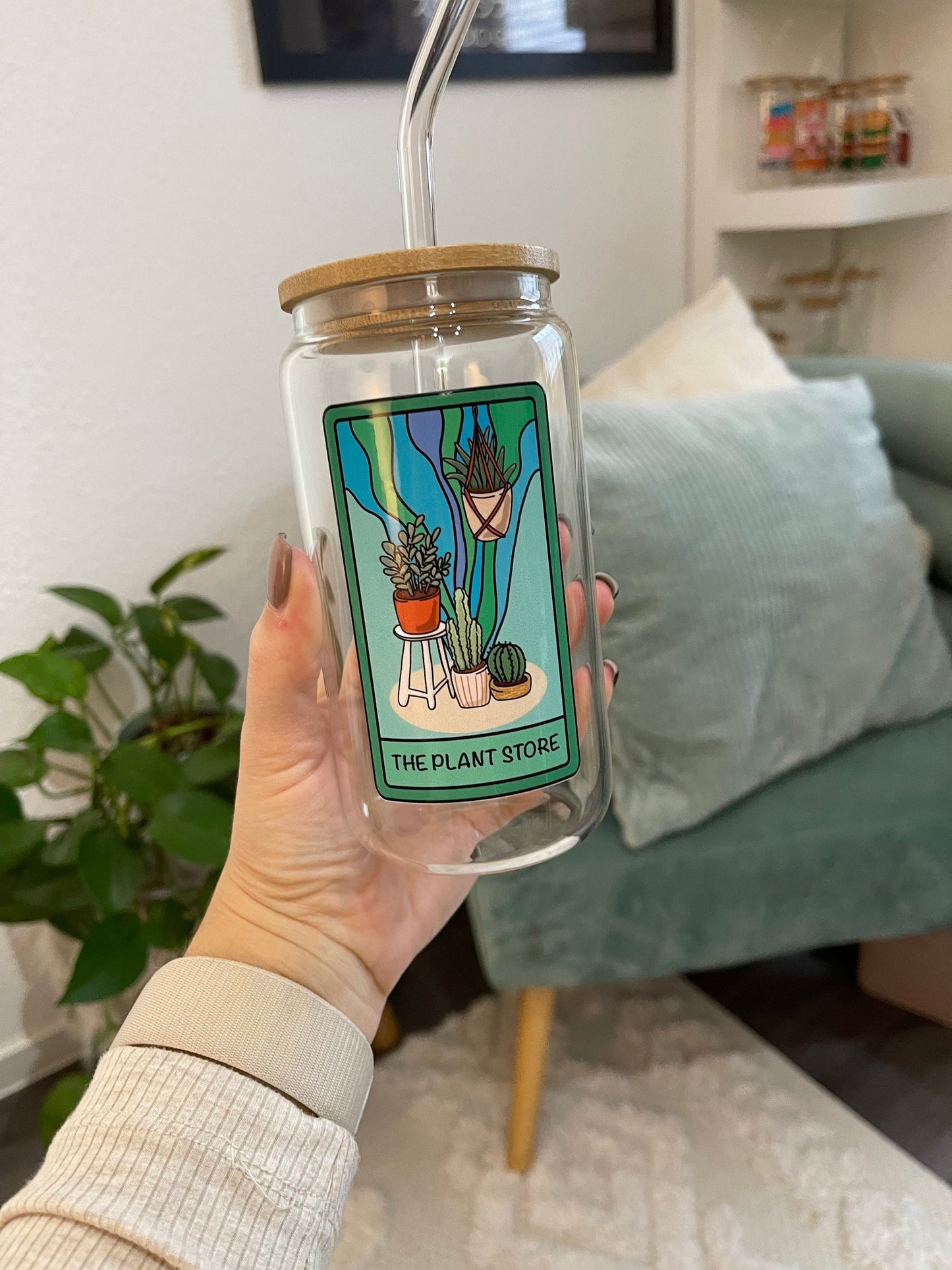 Glass Cup "Plant store“ 16oz