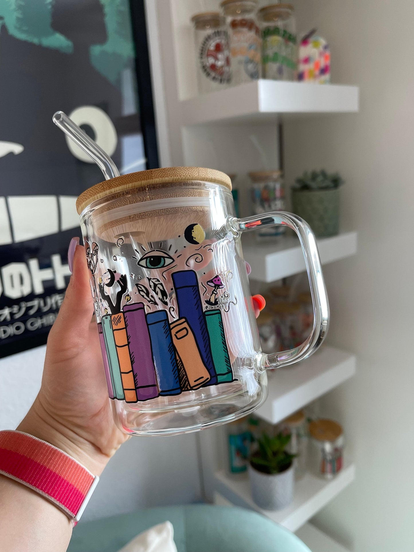 Glass Mug "Mystic books“ doppelwandig 15oz