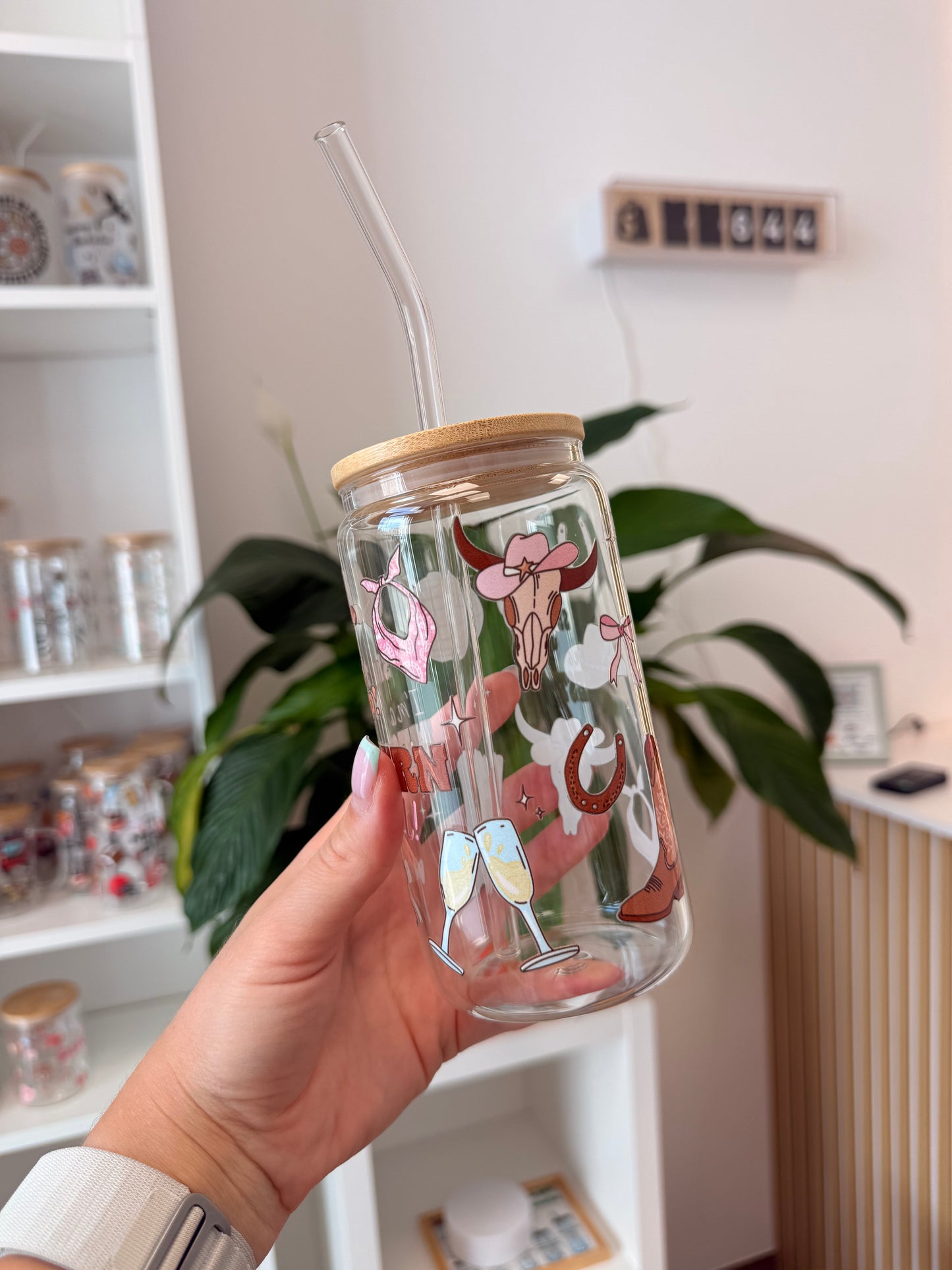 Glass Cup "Western Girl“ 16oz