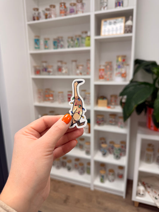 Sticker "Christmaslights brown Duck"