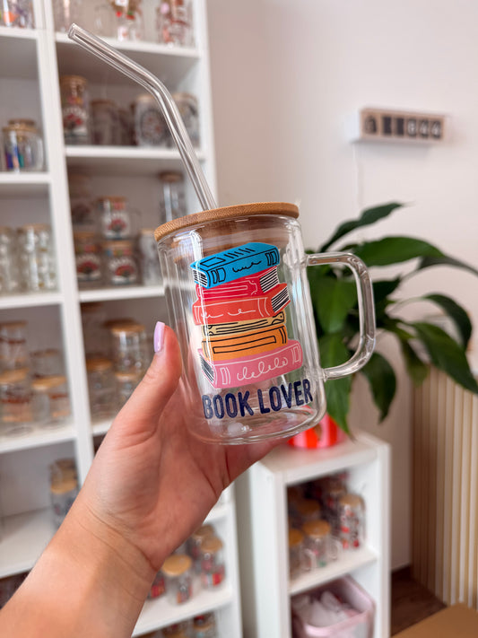 Glass Mug "Booklover“ doppelwandig 15oz