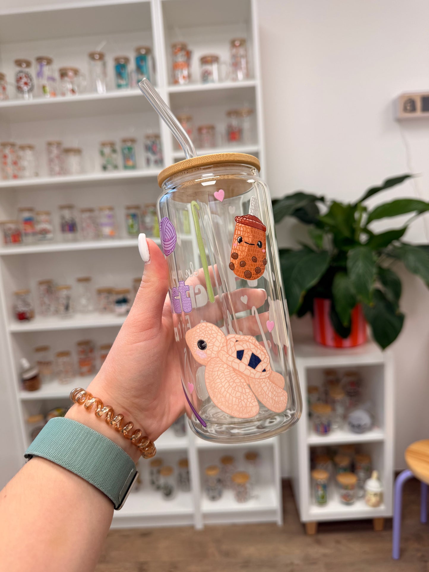 Glass Cup "Crochet“ doppelwandig 16oz