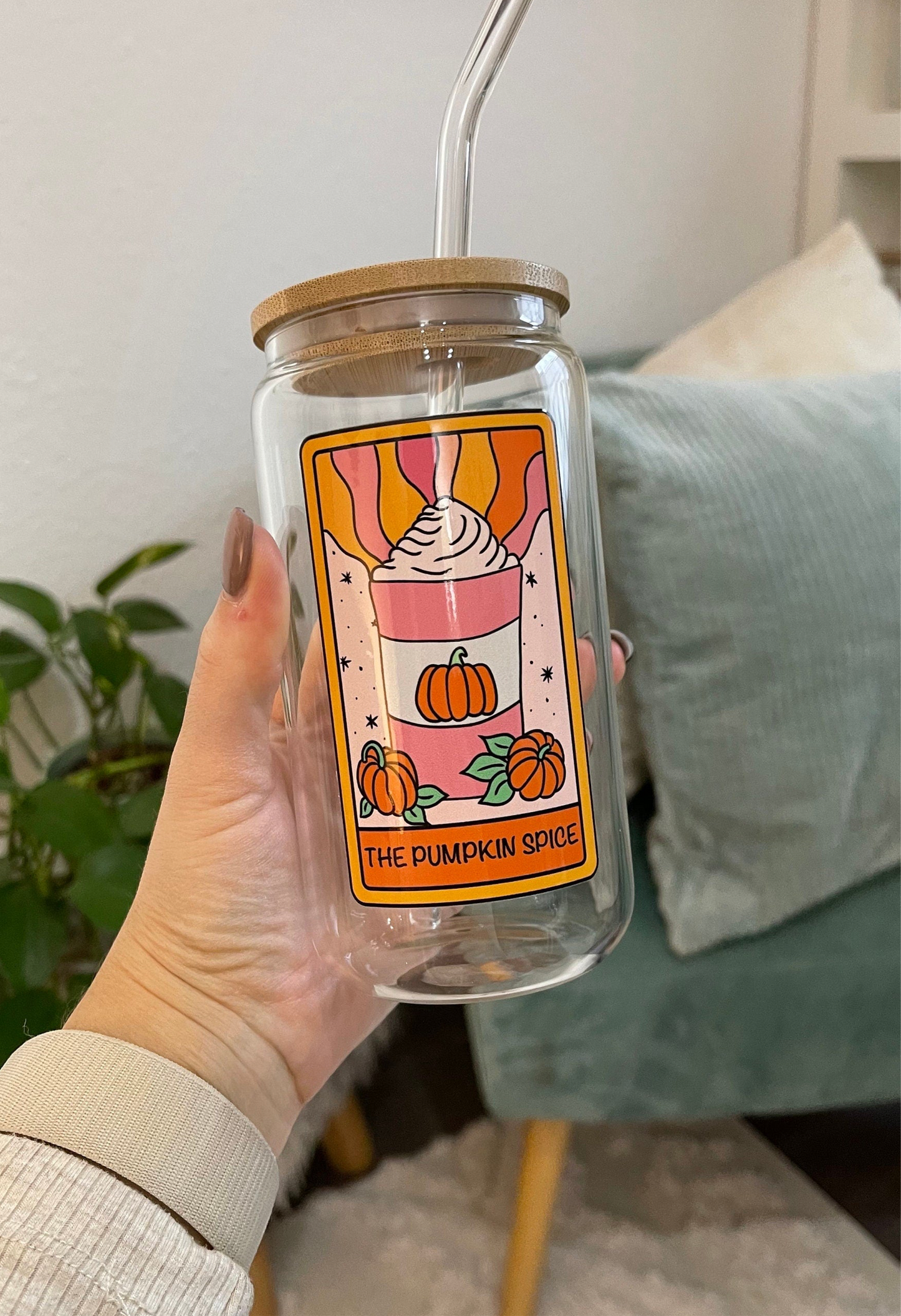 Glass Cup "Pumpkin Spice“ 16oz