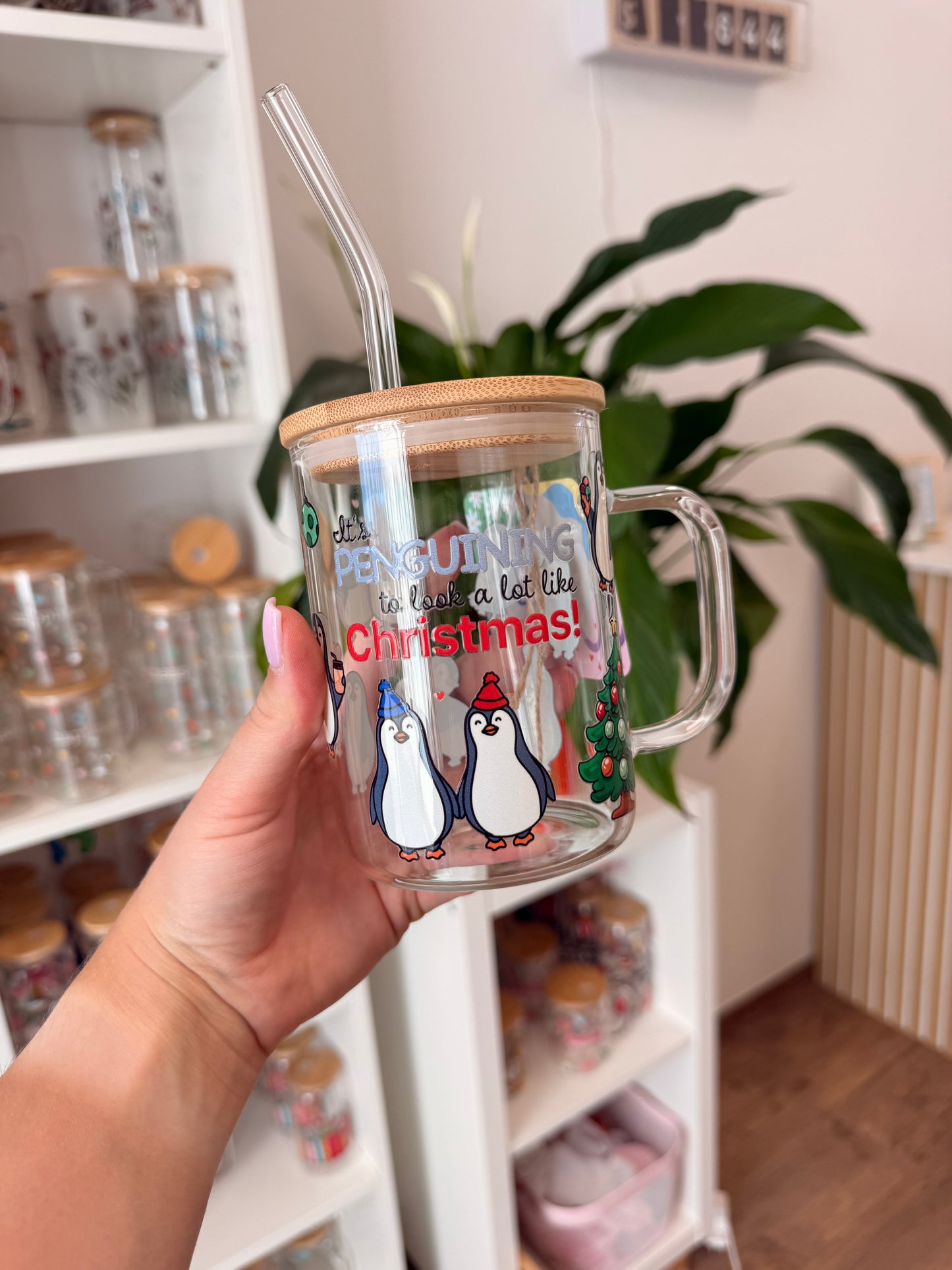 Glass Mug "Penguin" 17oz