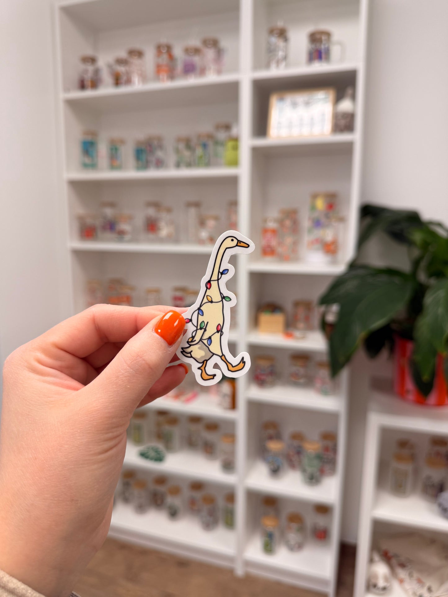 Sticker "Christmaslights beige Duck"