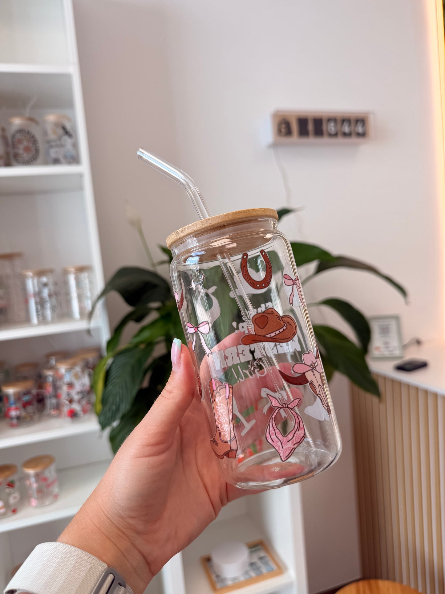Glass Cup "Western Girl“ 16oz