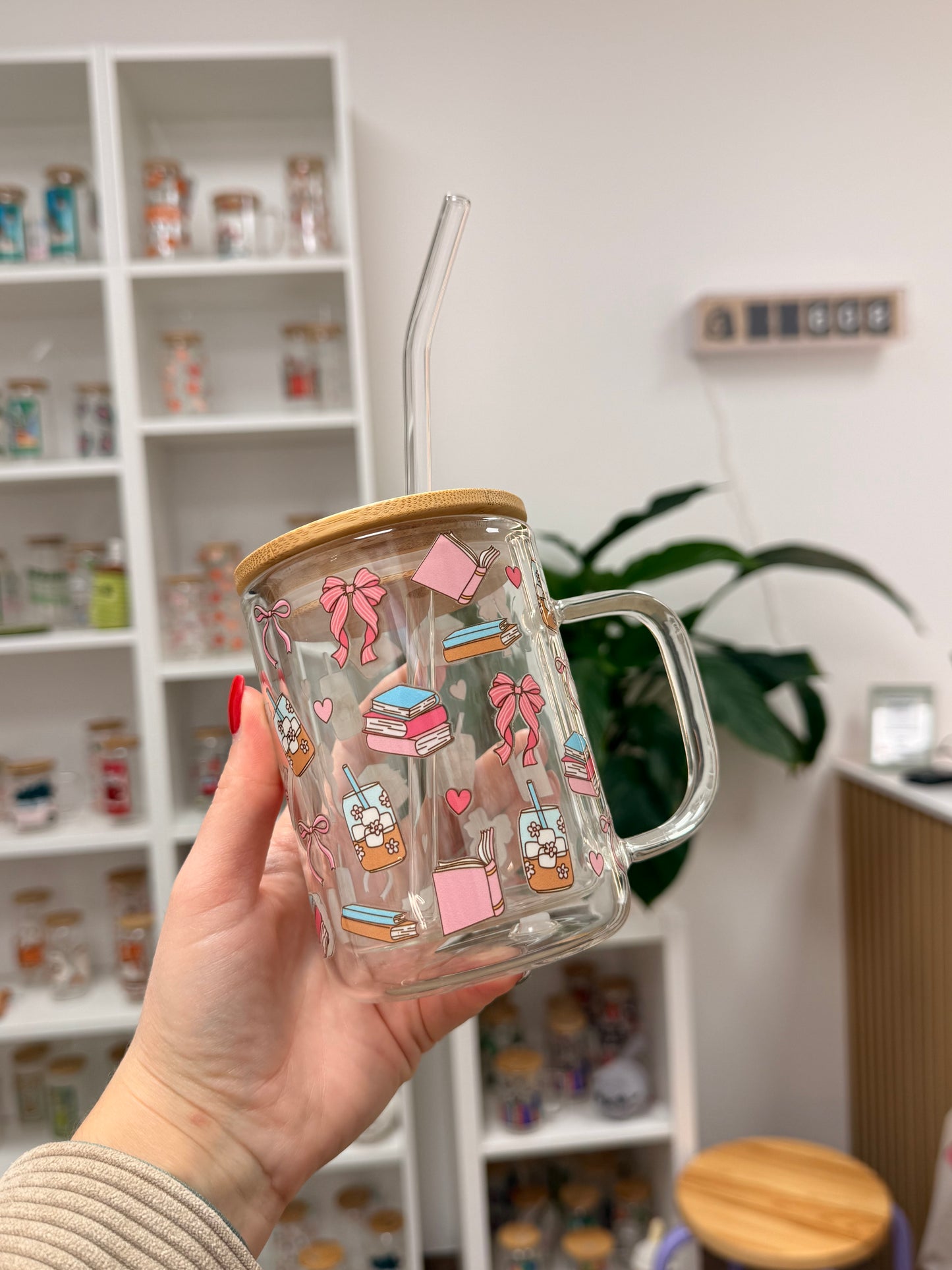 Glass Mug "Girly Bookish“ doppelwandig 15oz