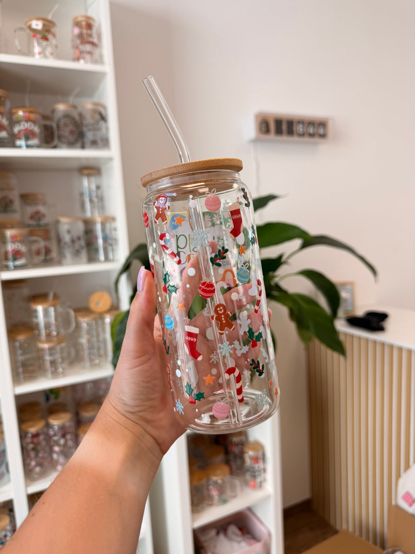 Glass Cup "Christmas Time“ 20oz