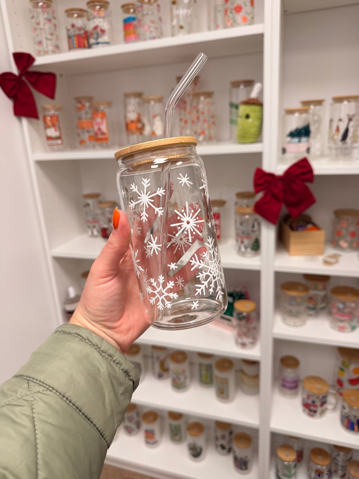 Glass Cup "snowflake“ 16oz