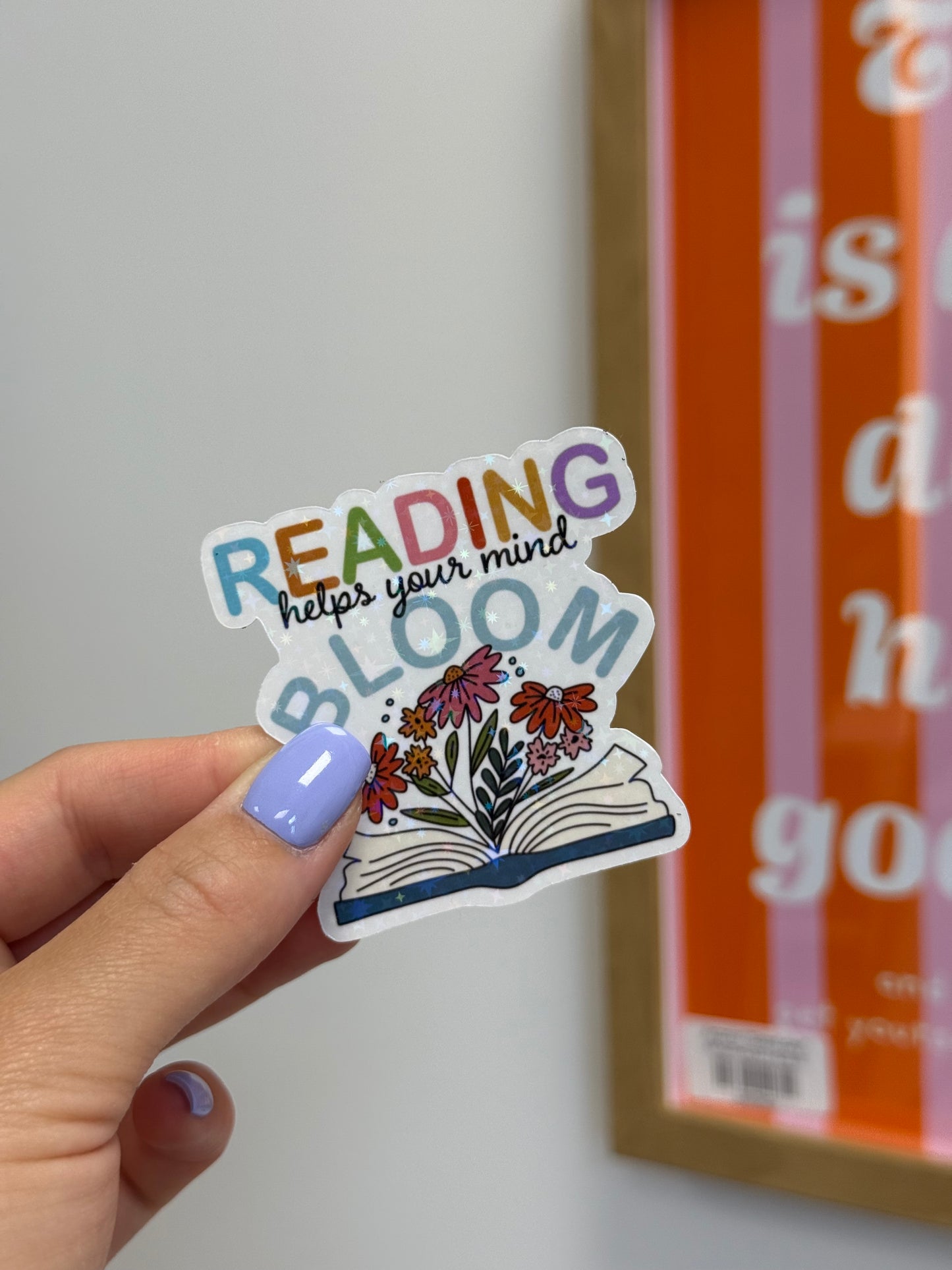 Sticker "Reading helps your mind bloom"