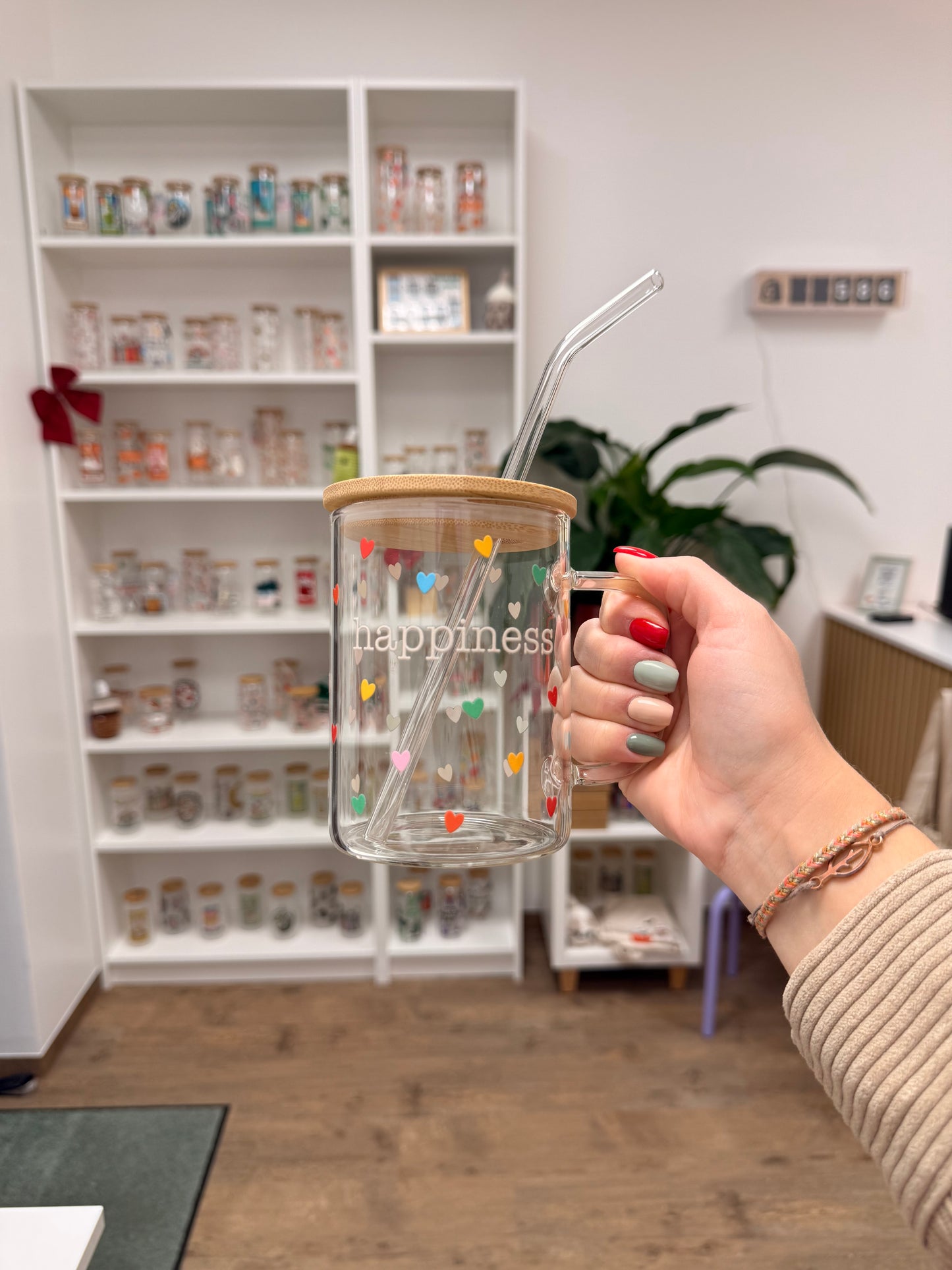 Glass Mug "Happiness" 17oz