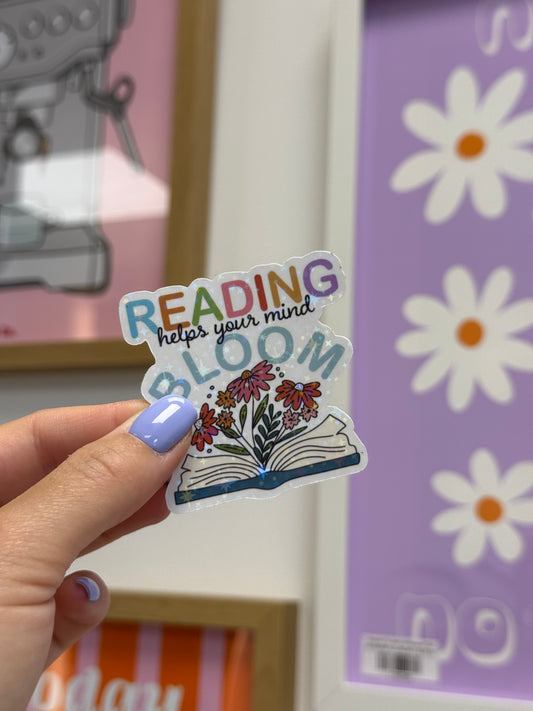 Sticker "Reading helps your mind bloom"