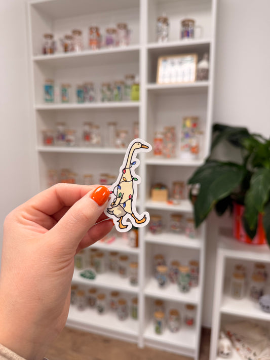Sticker "Christmaslights beige Duck"