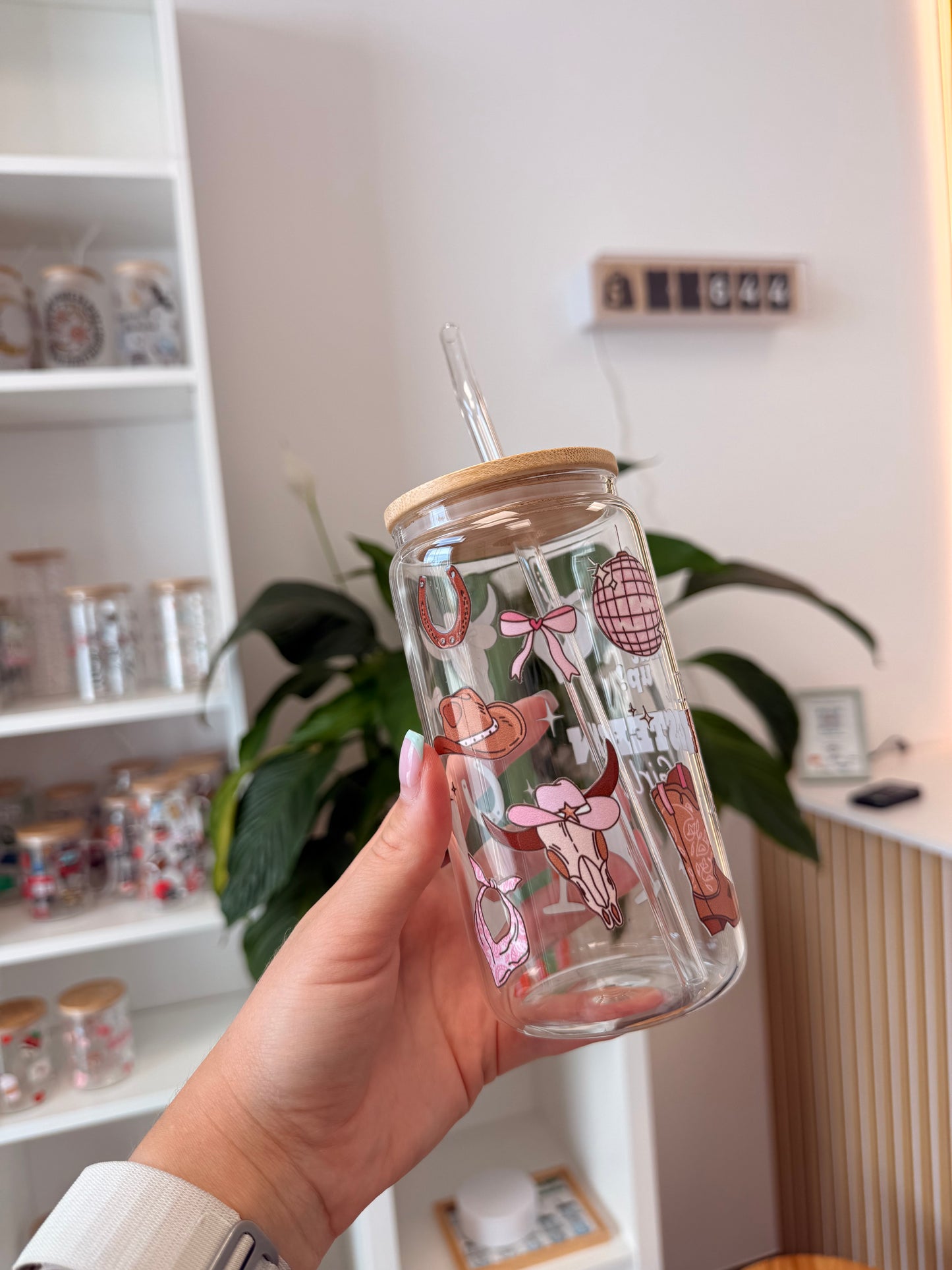 Glass Cup "Western Girl“ 16oz