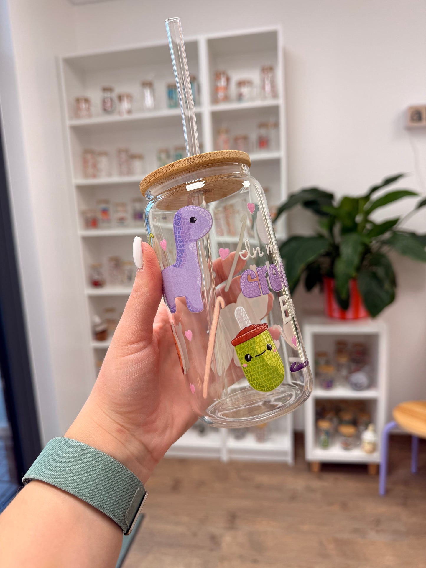 Glass Cup "Crochet“ 16oz