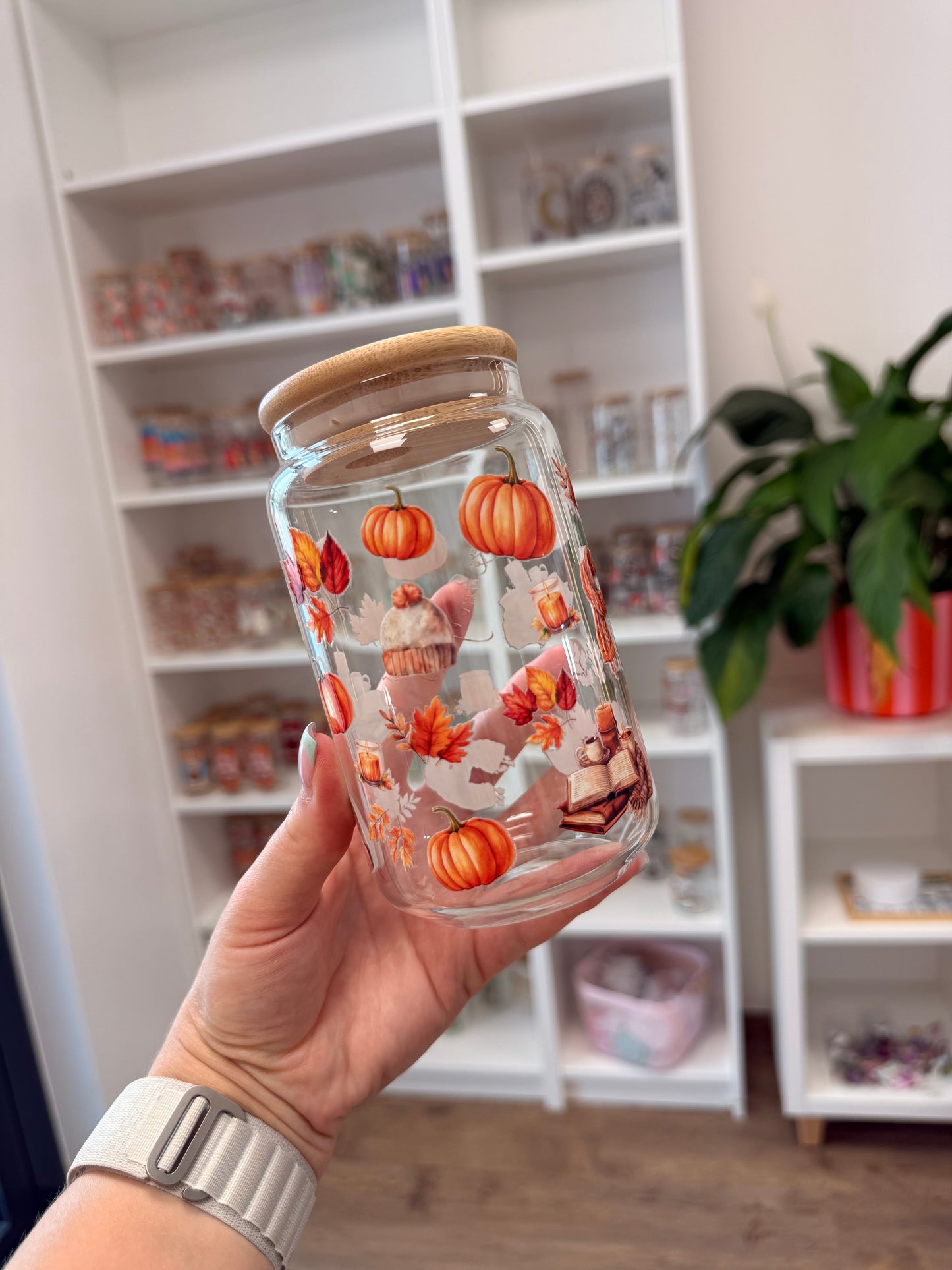 Glass Cup "Cozy Time" 16oz