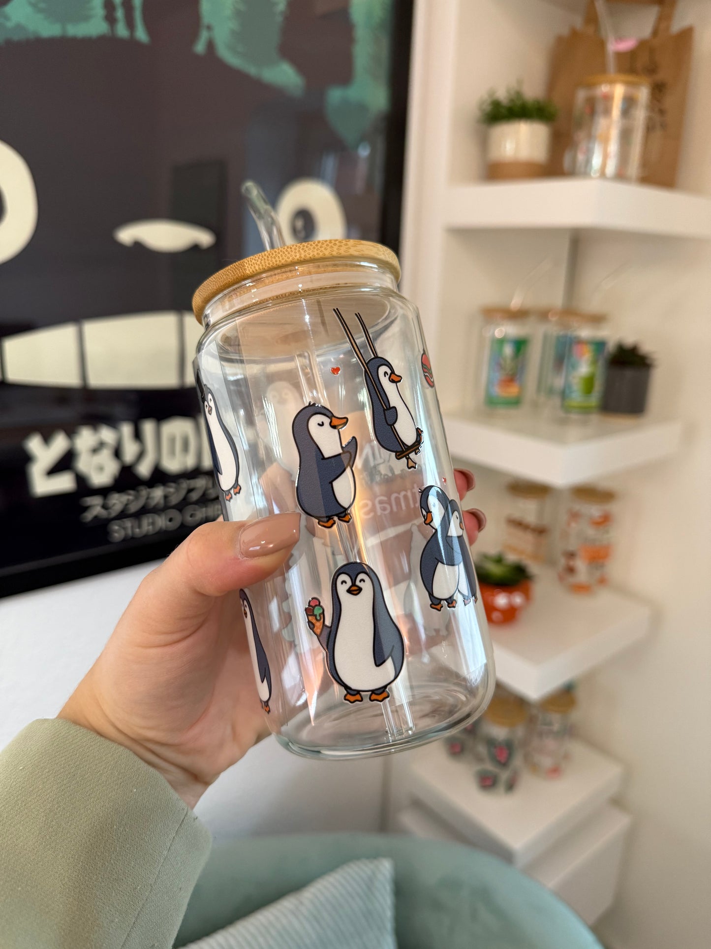 Glass Cup "Penguin“ 16oz