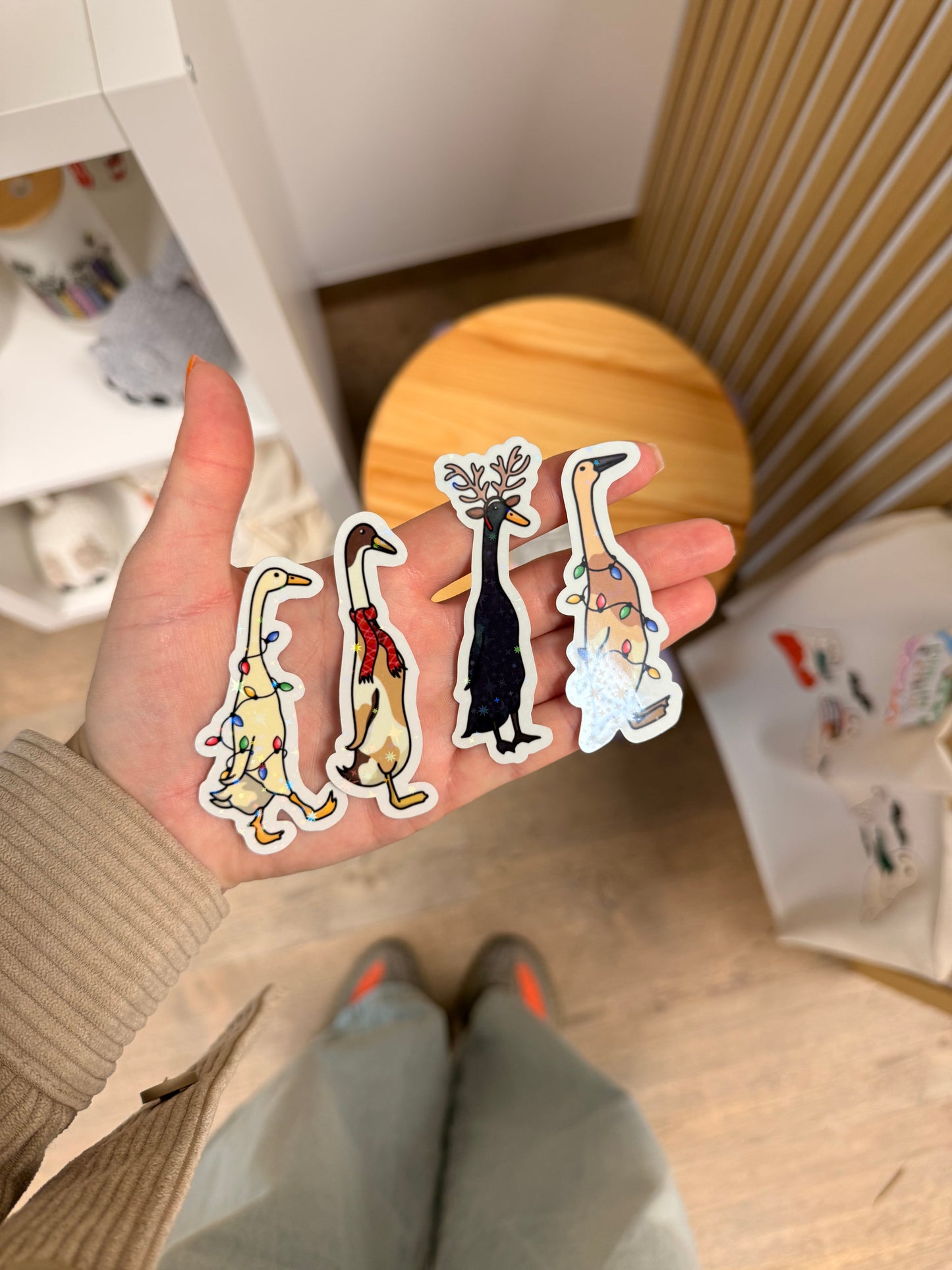 4er Set Sticker "Christmas Ducks"