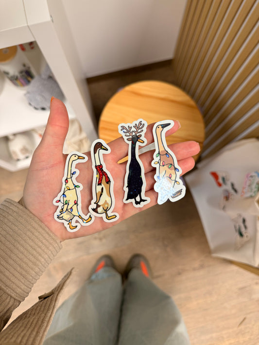 4er Set Sticker "Christmas Ducks"
