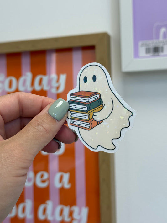 Sticker "ghost with books"