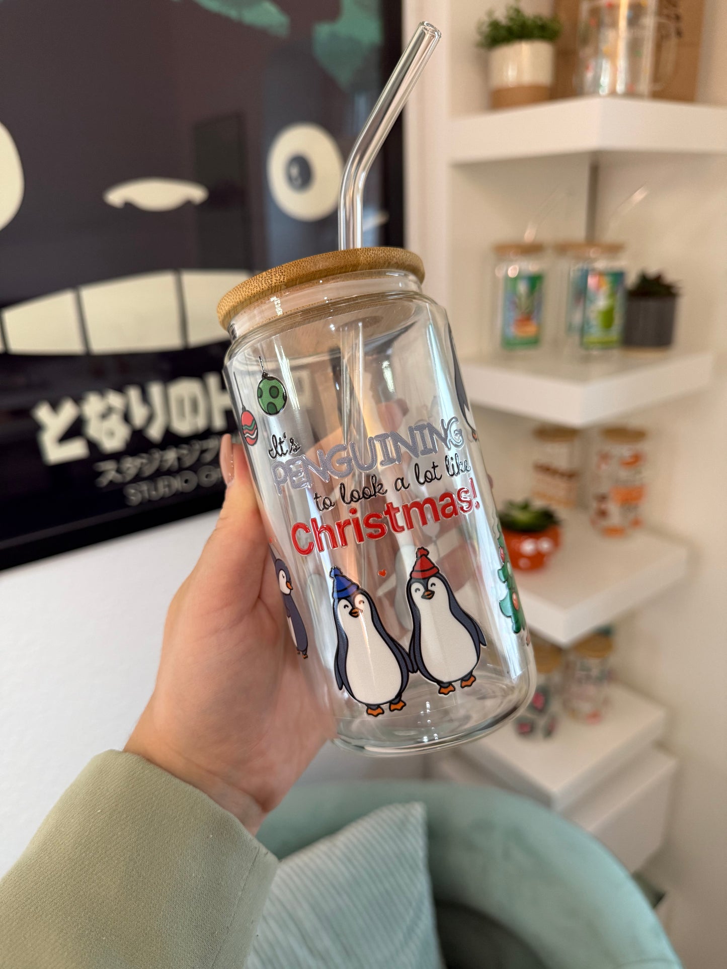 Glass Cup "Penguin“ 16oz