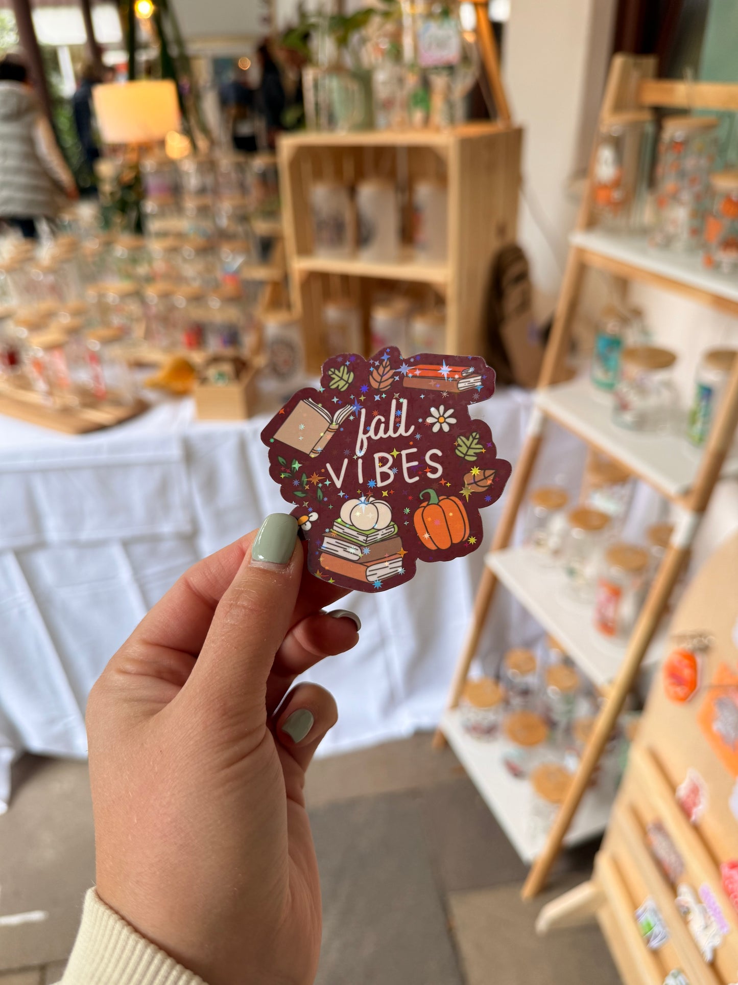 Sticker "Fall Vibes" dunkelrot