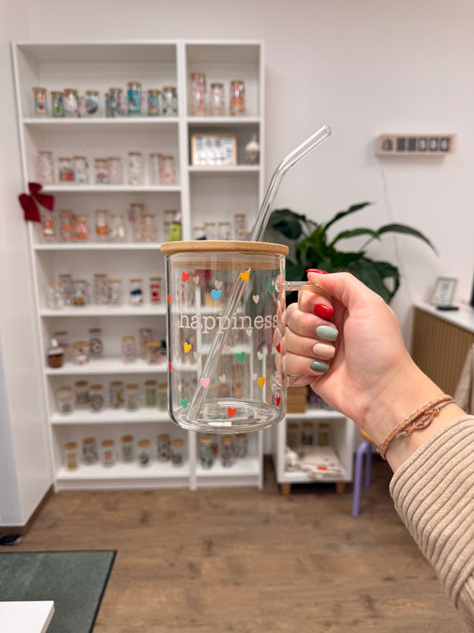 Glass Mug "Happiness" 17oz