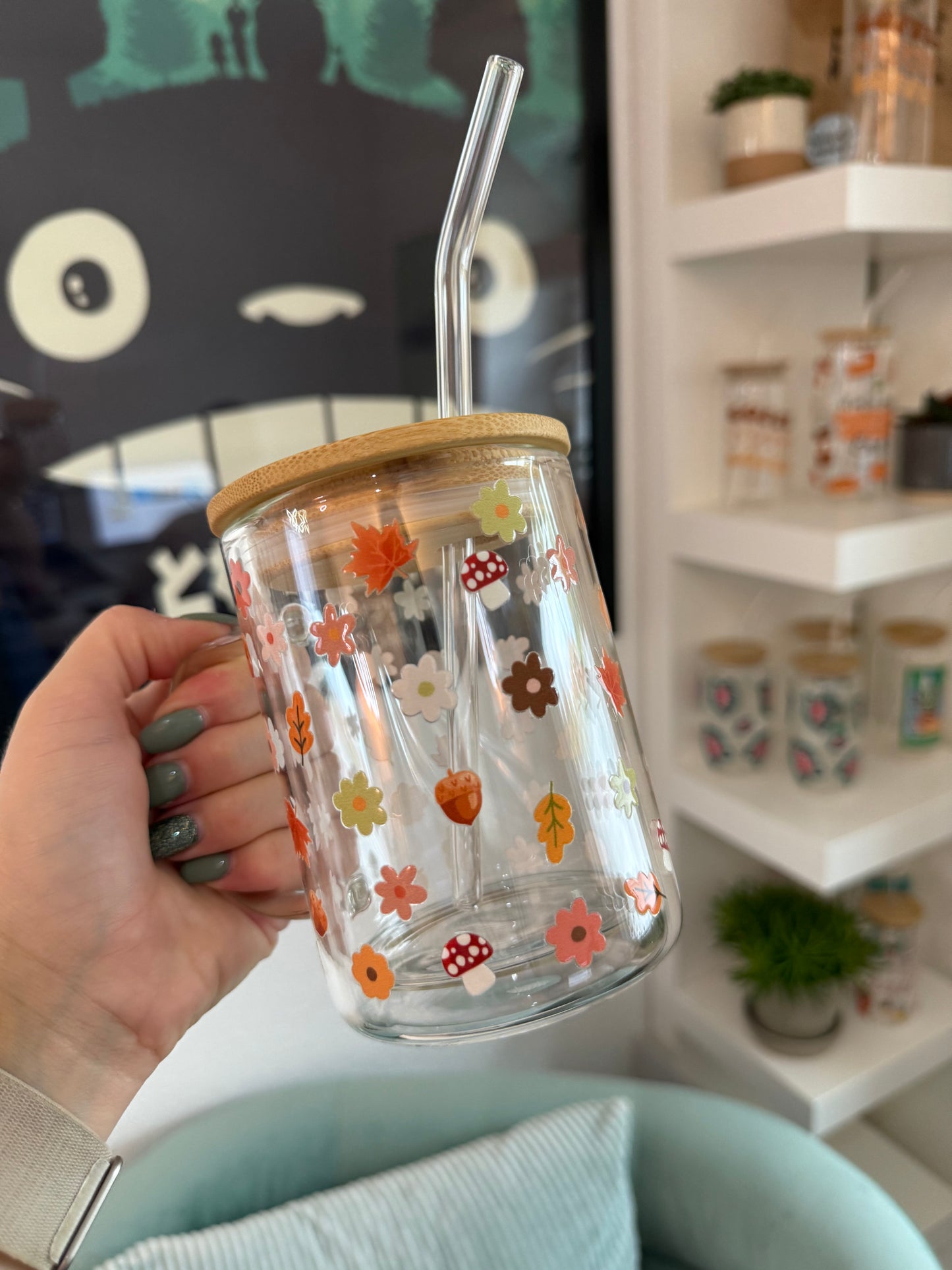 Glass Mug "Fall Vibes" doppelwandig 15oz