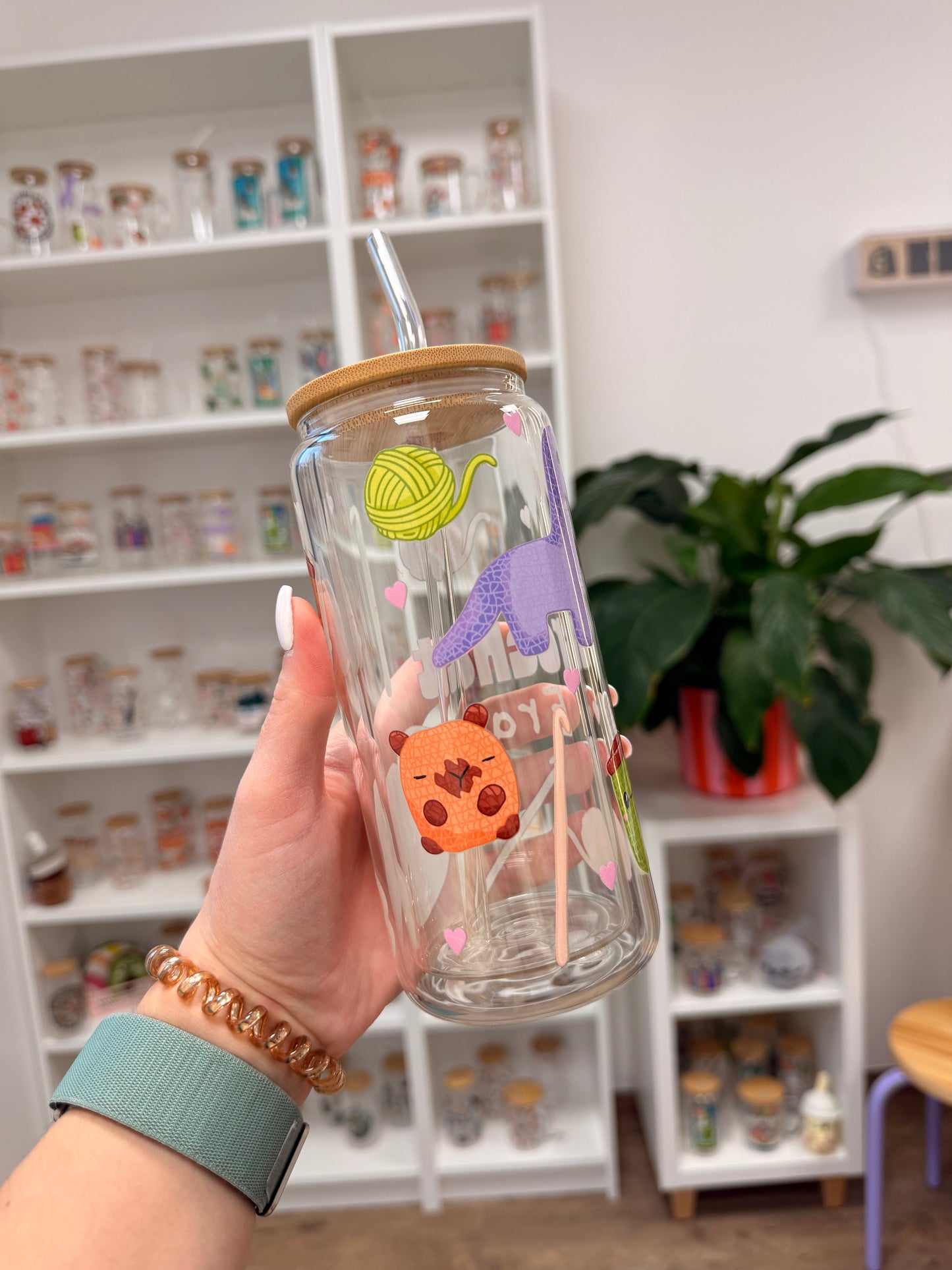 Glass Cup "Crochet“ doppelwandig 16oz