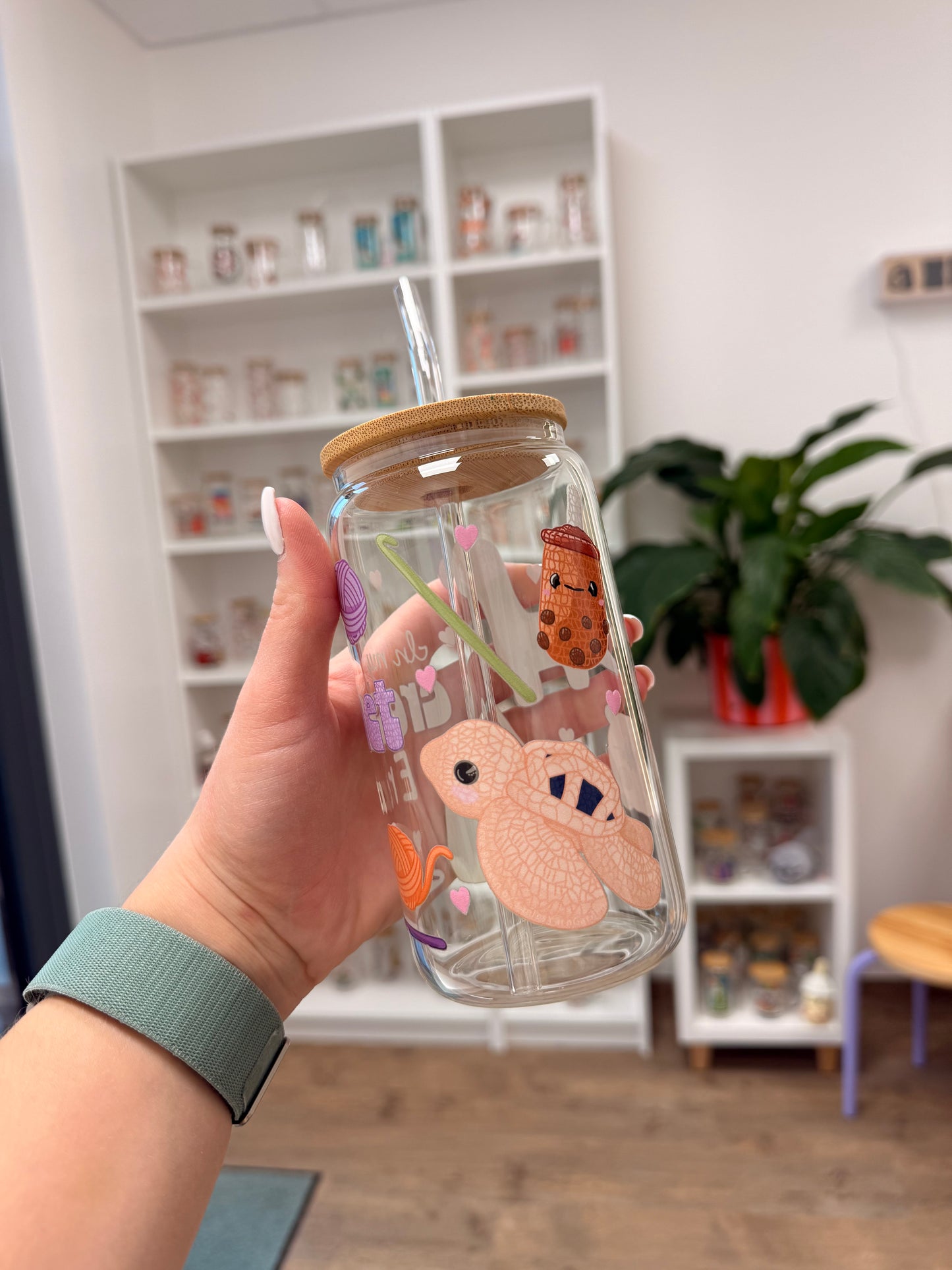 Glass Cup "Crochet“ 16oz