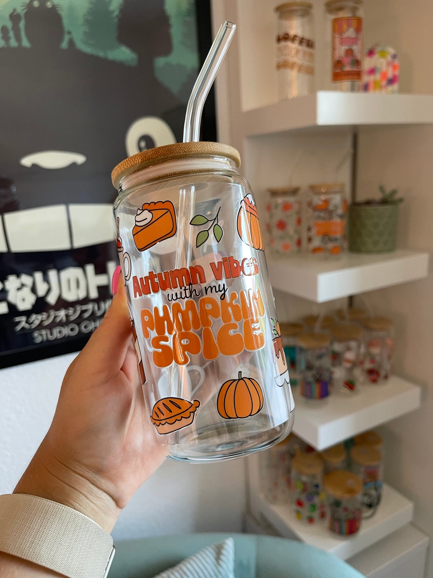 Glass Cup "Autumn vibe“ 16oz