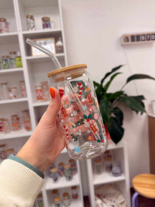 Glass Cup "Christmas Time“ 16oz