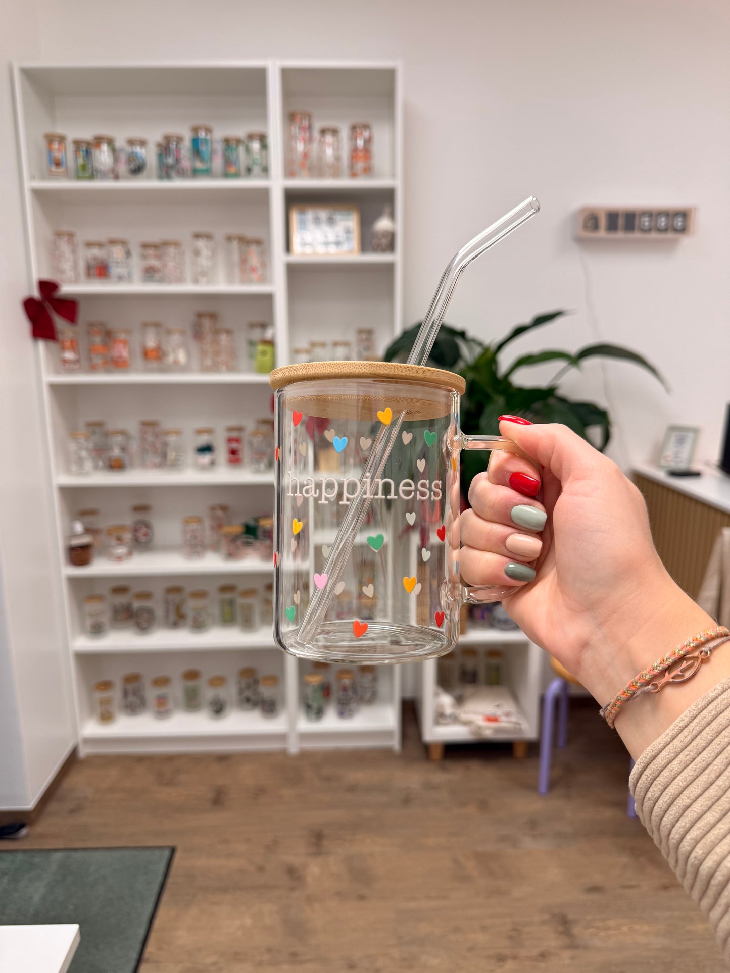 Glass Mug "Happiness" 17oz