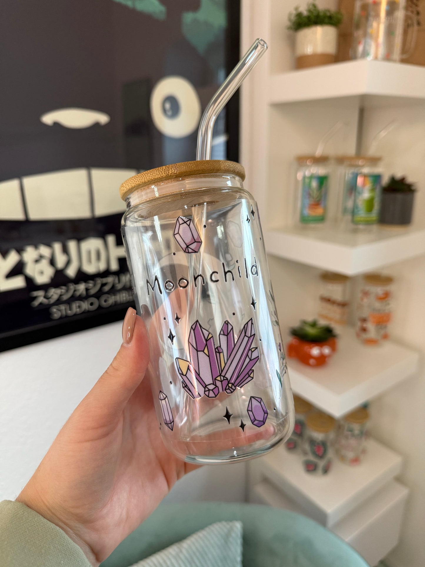 Glass Cup "Moonchild“ 16oz