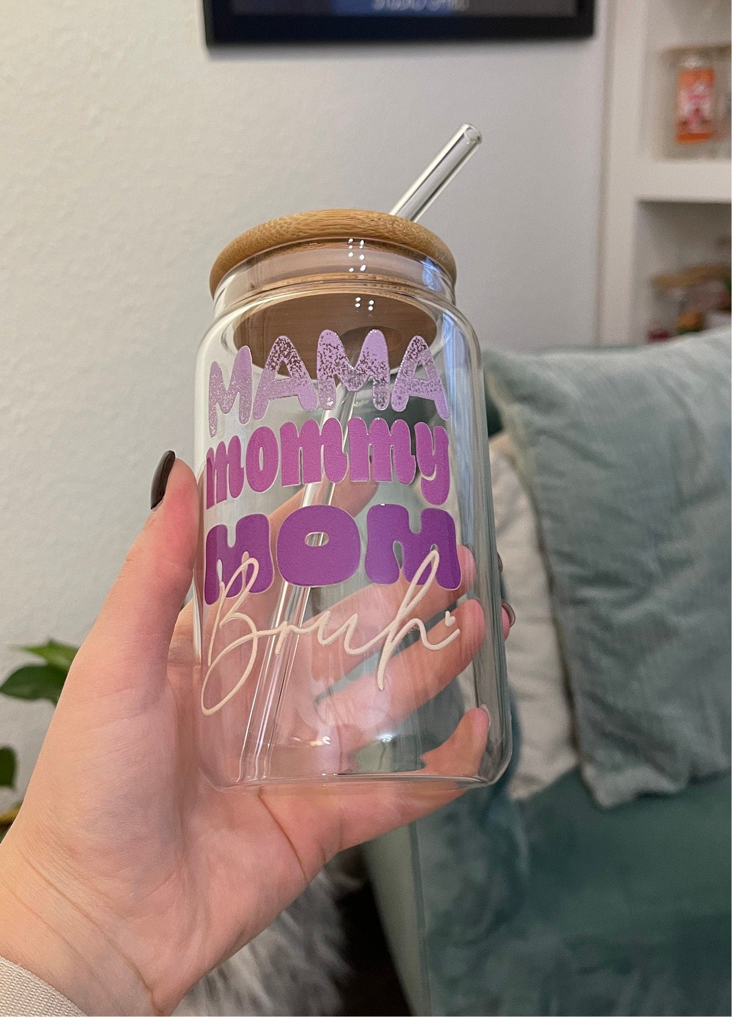 Glass Cup "Mama Mommy…" 16oz